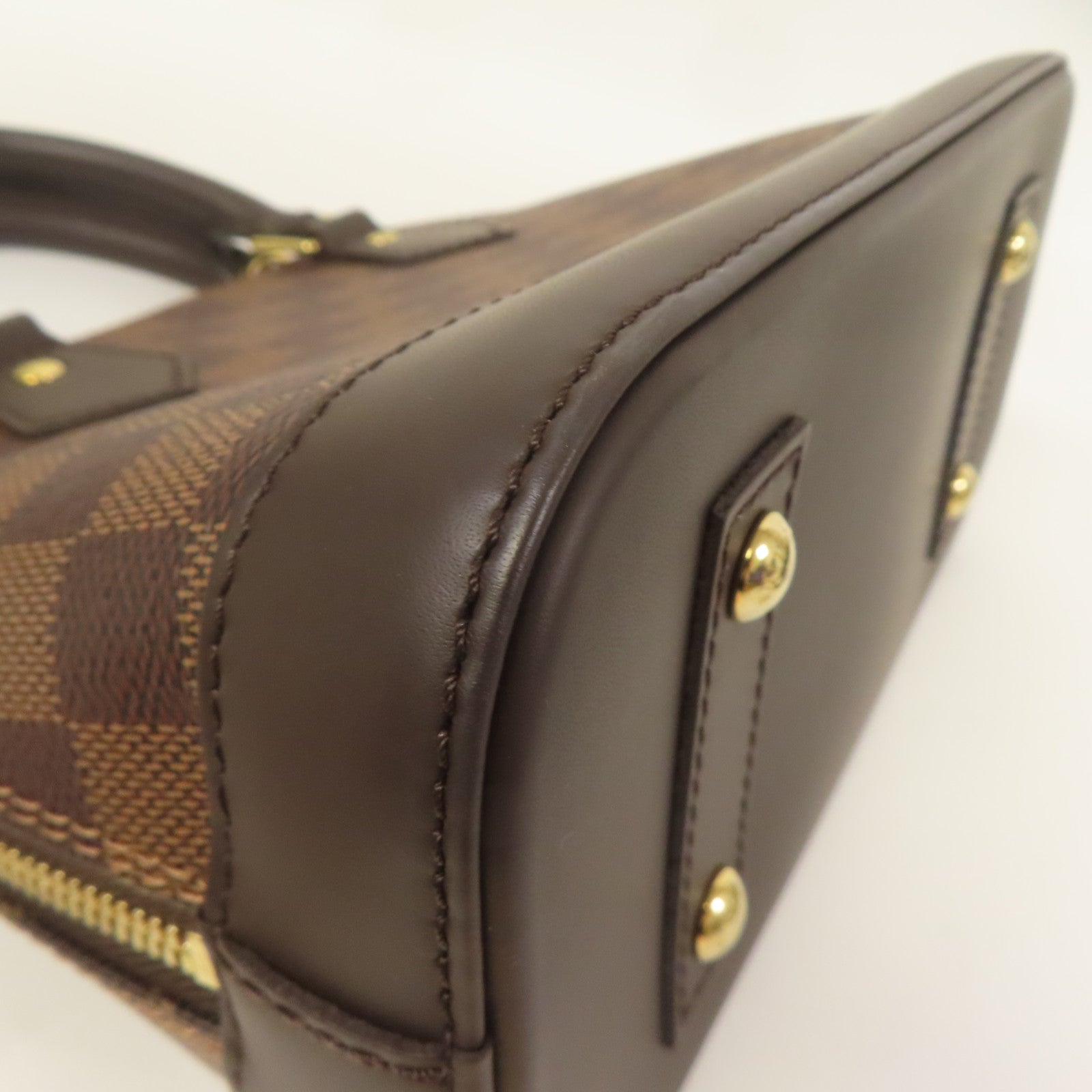 LOUIS VUITTON Damier Alma BB金扣手挽肩背兩用袋棕色
