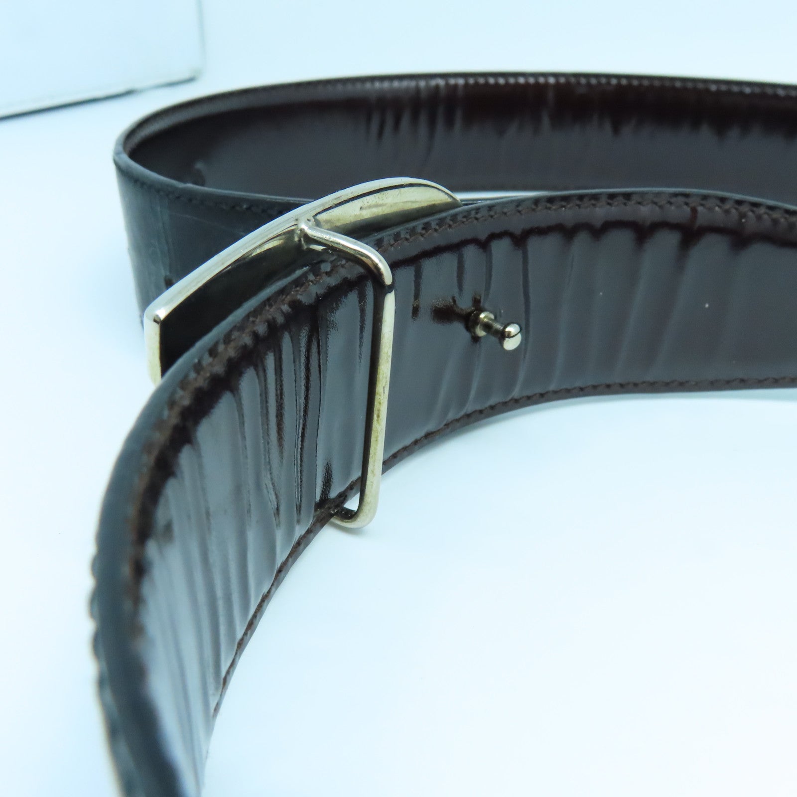 GUCCI 【激減優惠】牛皮皮革Belt銀扣皮帶黑色/啡色