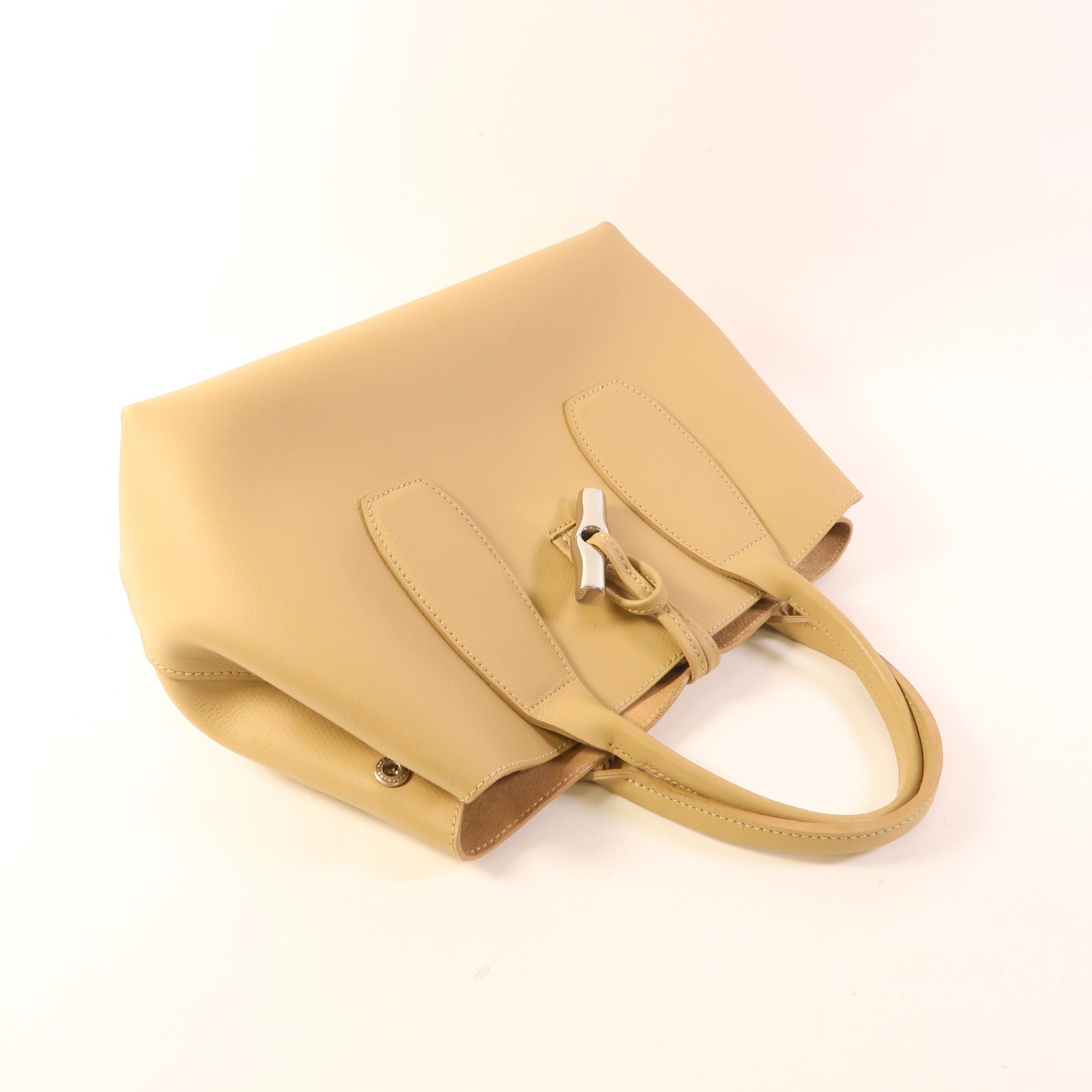Longchamp 牛皮皮革2 Way Shoulder銀扣手挽肩背兩用袋