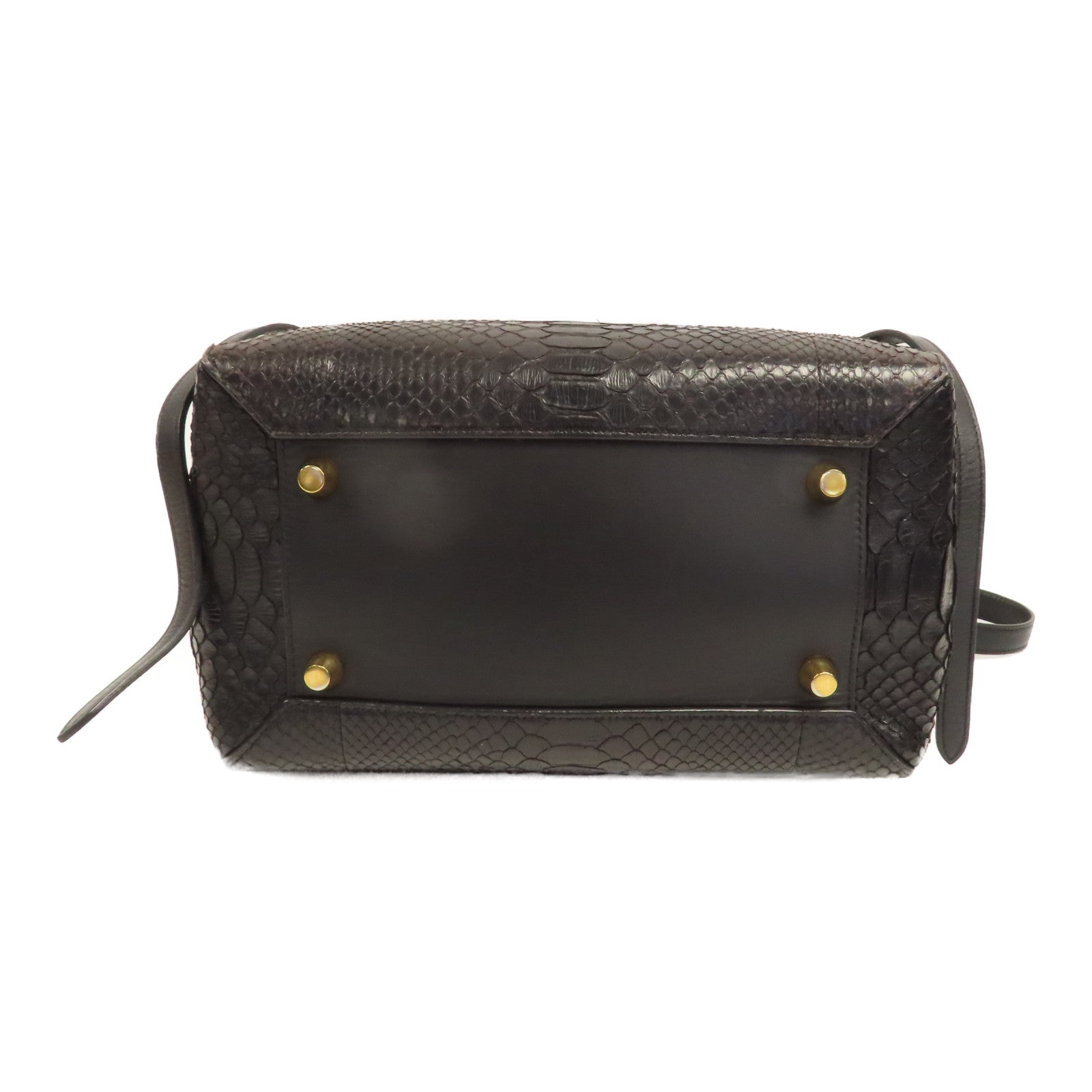 CELINE 【激減優惠】蛇皮皮革Belt Bag金扣手挽肩背兩用袋黑色
