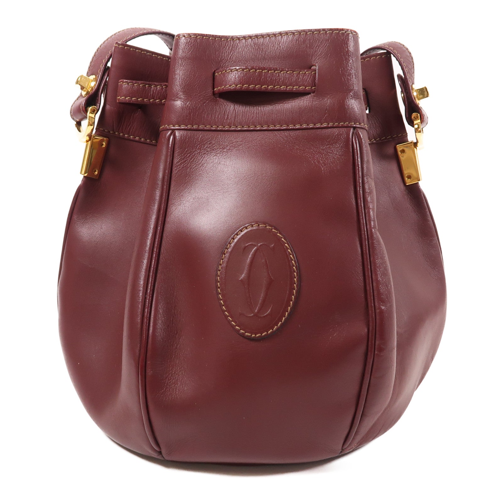CARTIER 牛皮皮革Bucket Bag金扣肩背袋