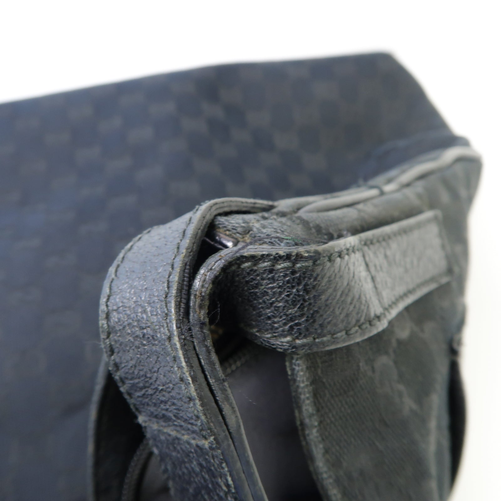 GUCCI 【激減優惠】帆布Shoulder Bag銀扣肩背袋黒色