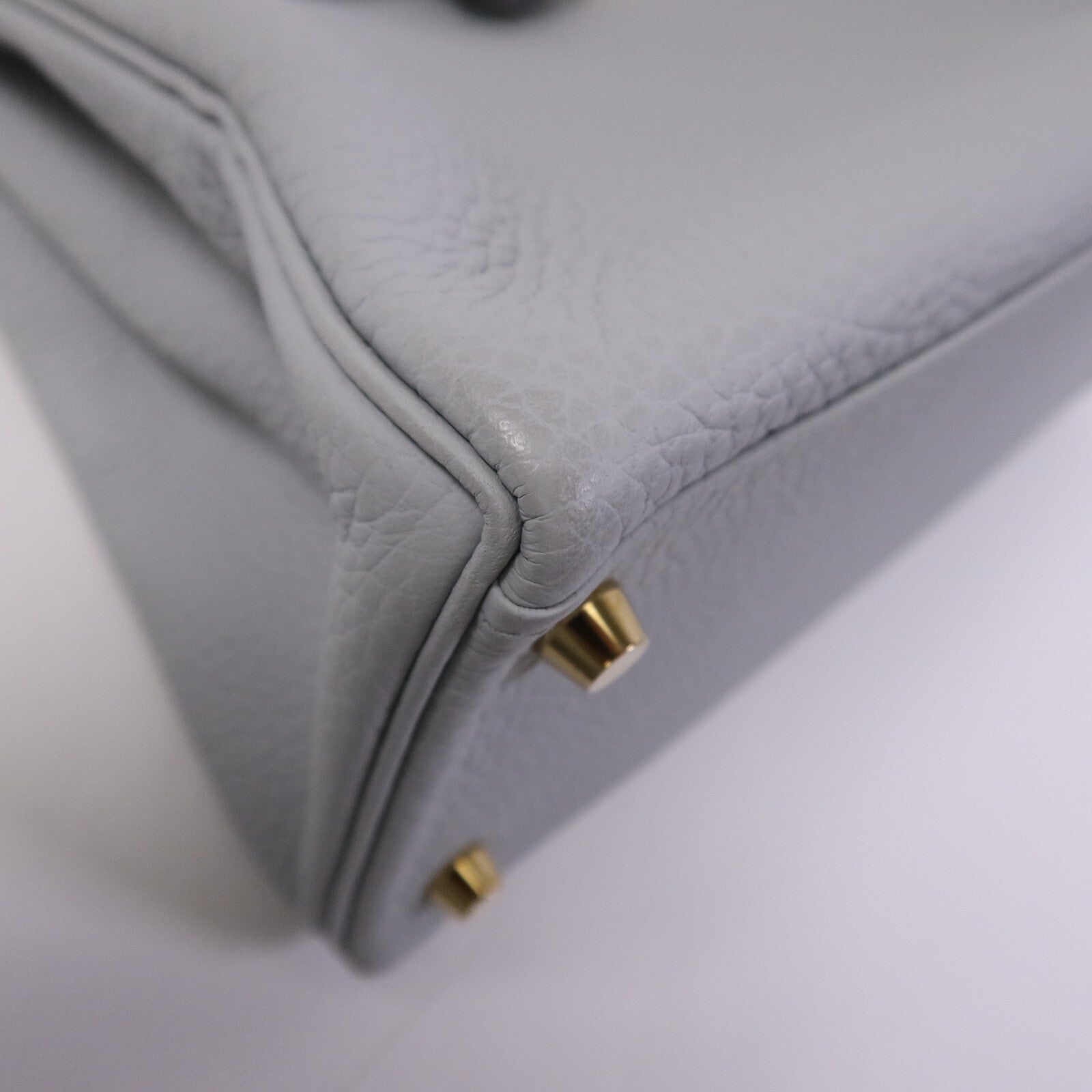 HERMES 【激減優惠】Togo皮革Kelly 28金扣手挽肩背兩用袋Blue Pale