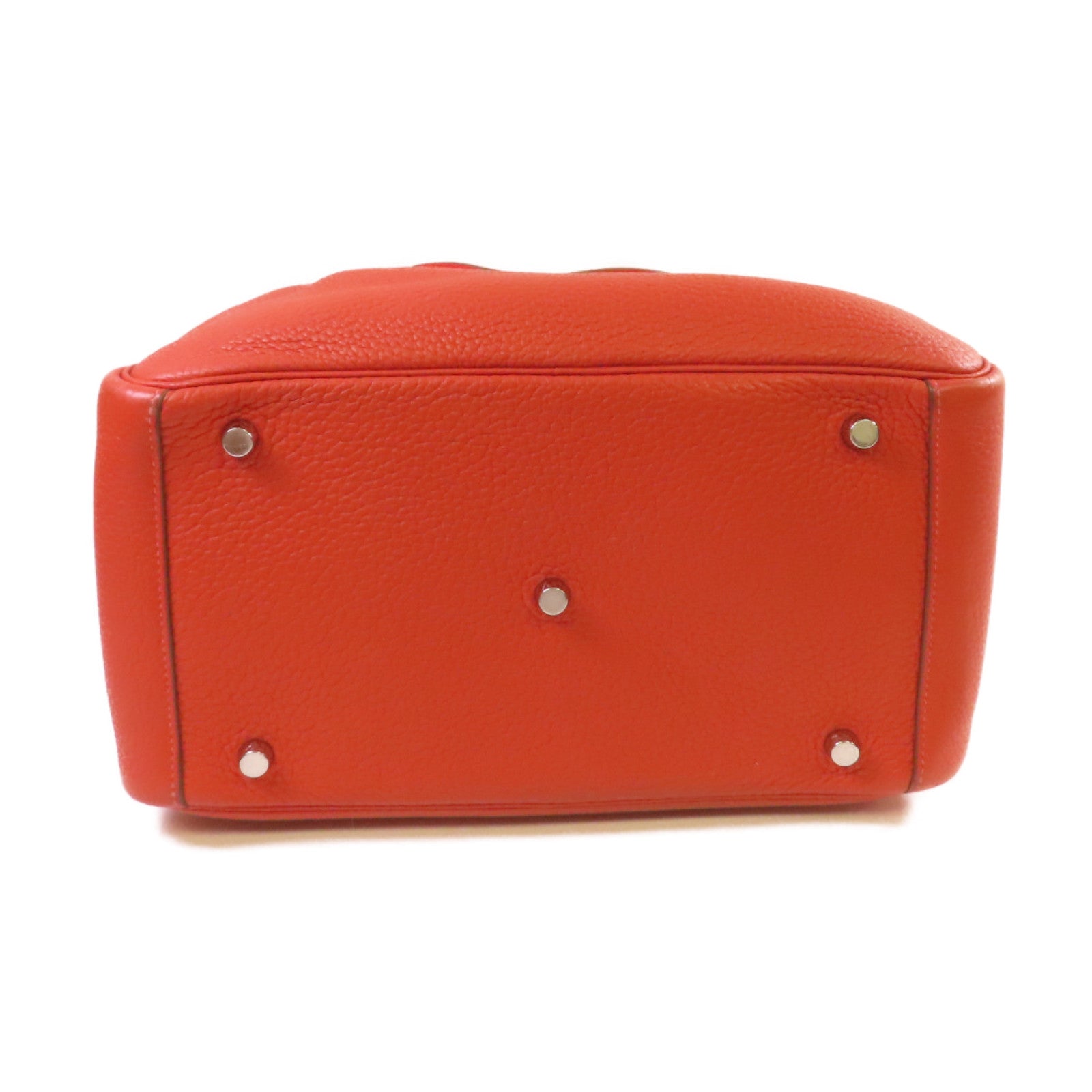 HERMES Clemence皮革Lindy 30 Shoulder Bag銀扣肩背袋Sanguine三文魚色/Rouge Pivoine牡丹紅色