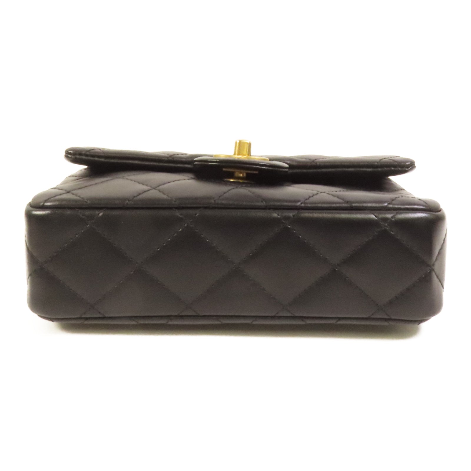 CHANEL 牛皮皮革Top Handle金扣手挽肩背兩用袋