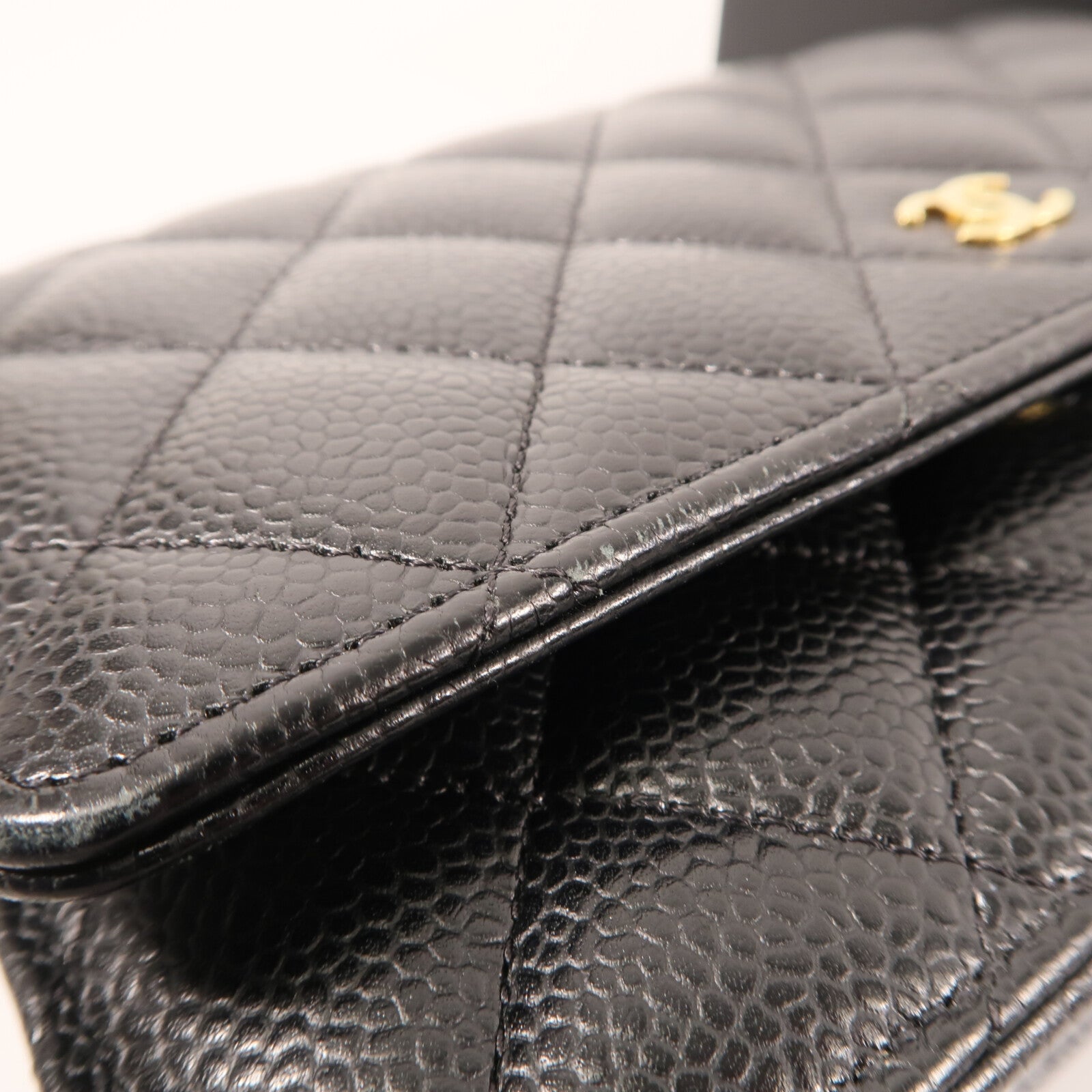 CHANEL 牛皮皮革Wallet On Chain金扣鏈帶肩背袋