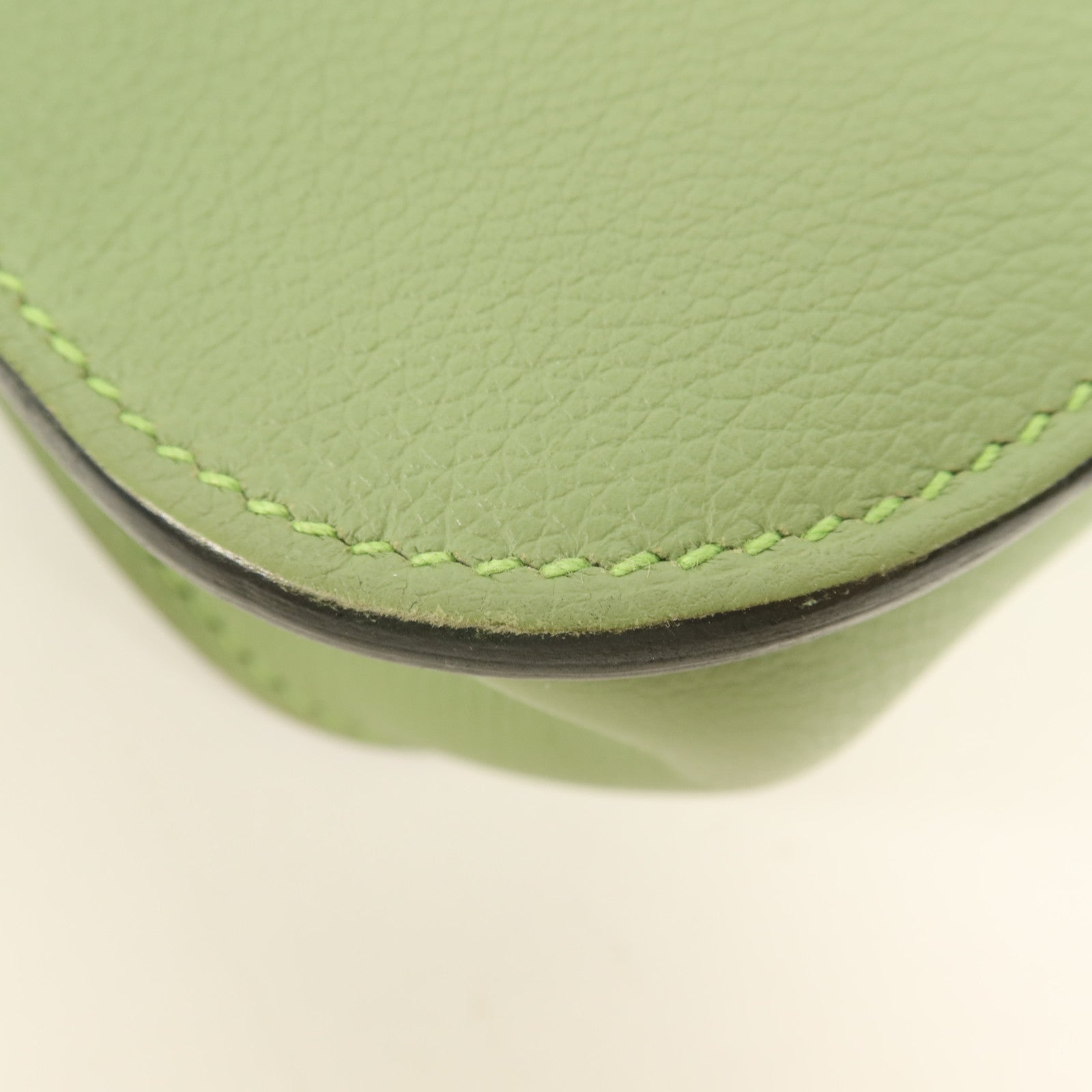HERMES 【激減優惠】Evercolor皮革Halzan 25銀扣手挽肩背兩用袋Vert Criquet