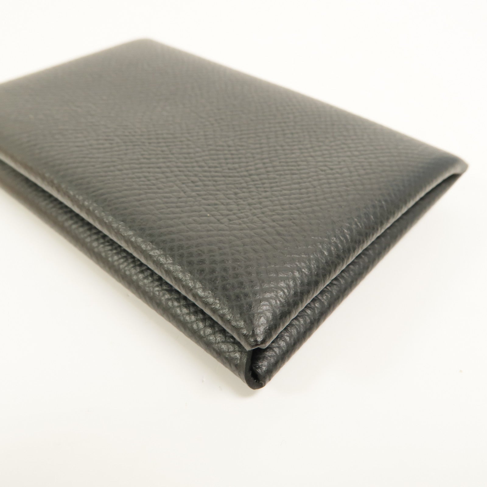 HERMES Epsom皮革Calvi卡片套Noir