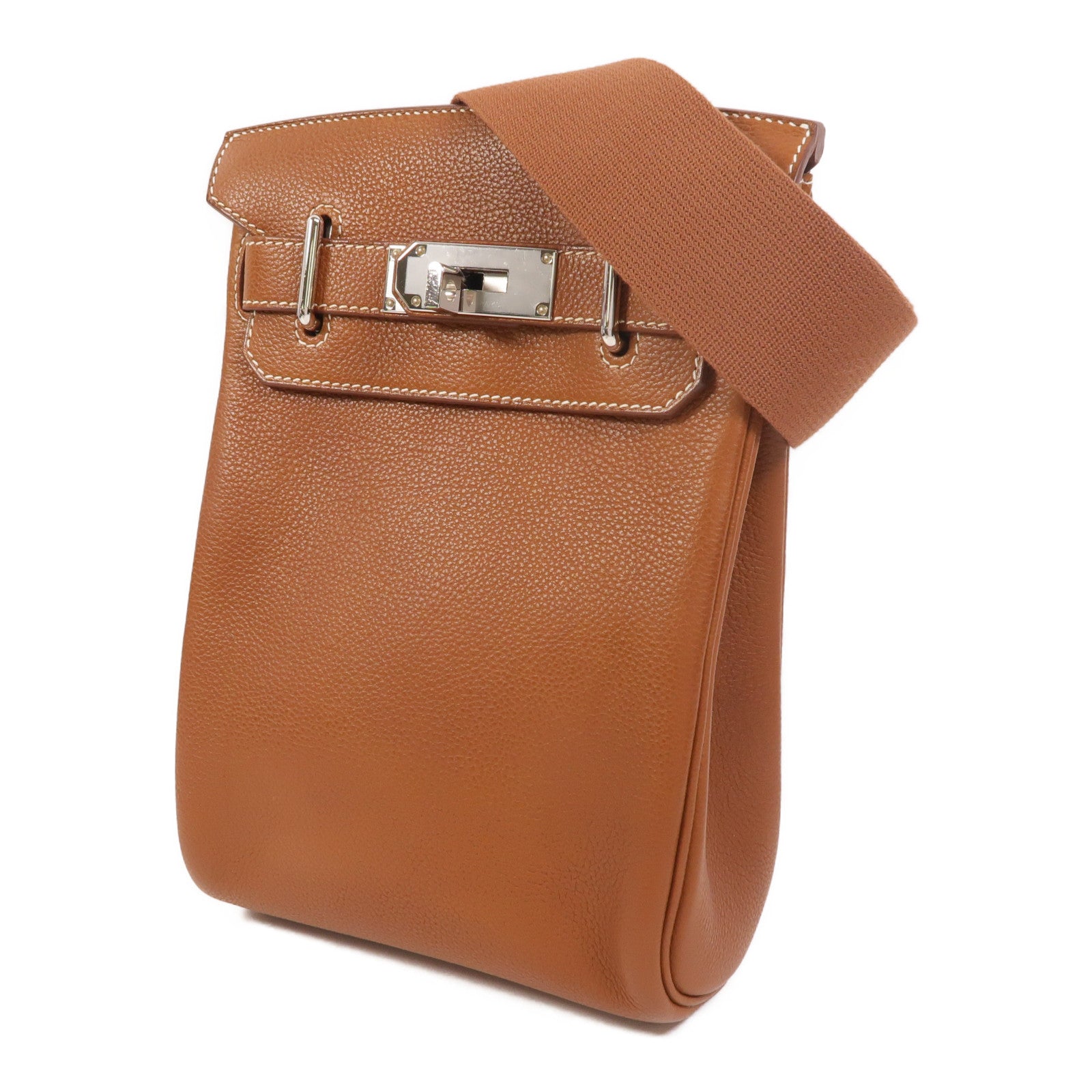 HERMES Barenia皮革Hac A Dos PM銀扣背包Fauve
