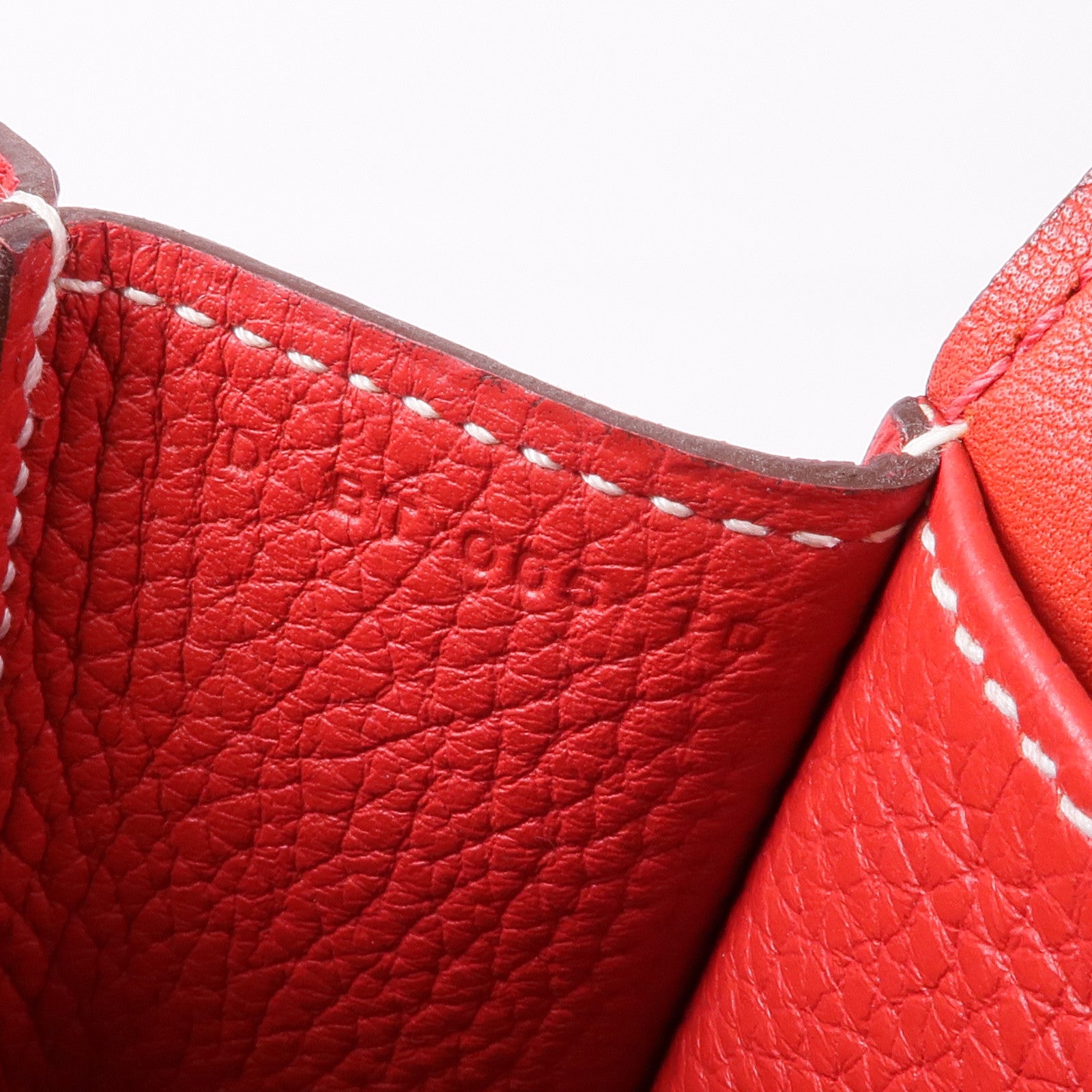 HERMES Clemence皮革Halzan 31銀扣手挽肩背兩用袋Rouge Casaque