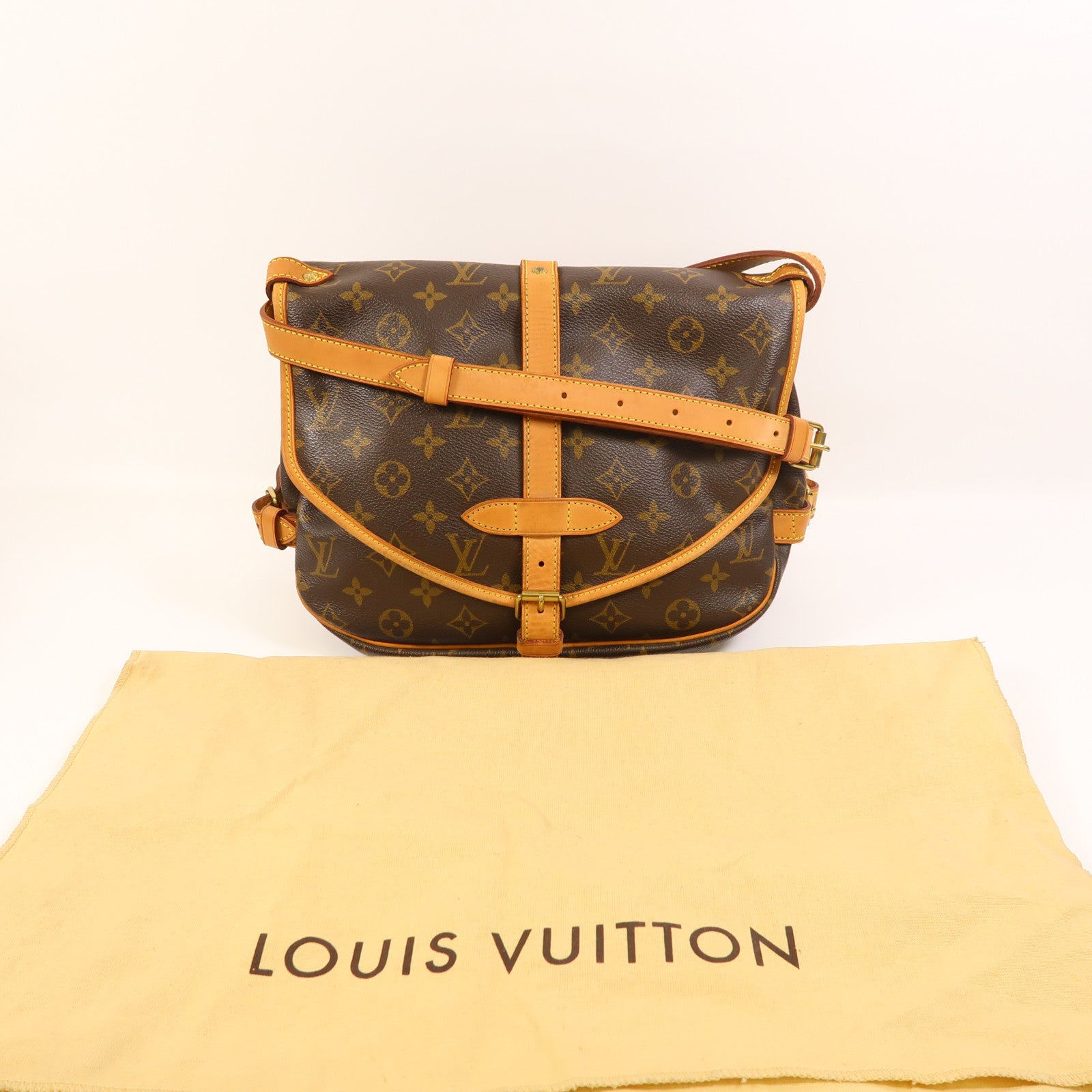 LOUIS VUITTON Monogram Saumur 30金扣肩背袋