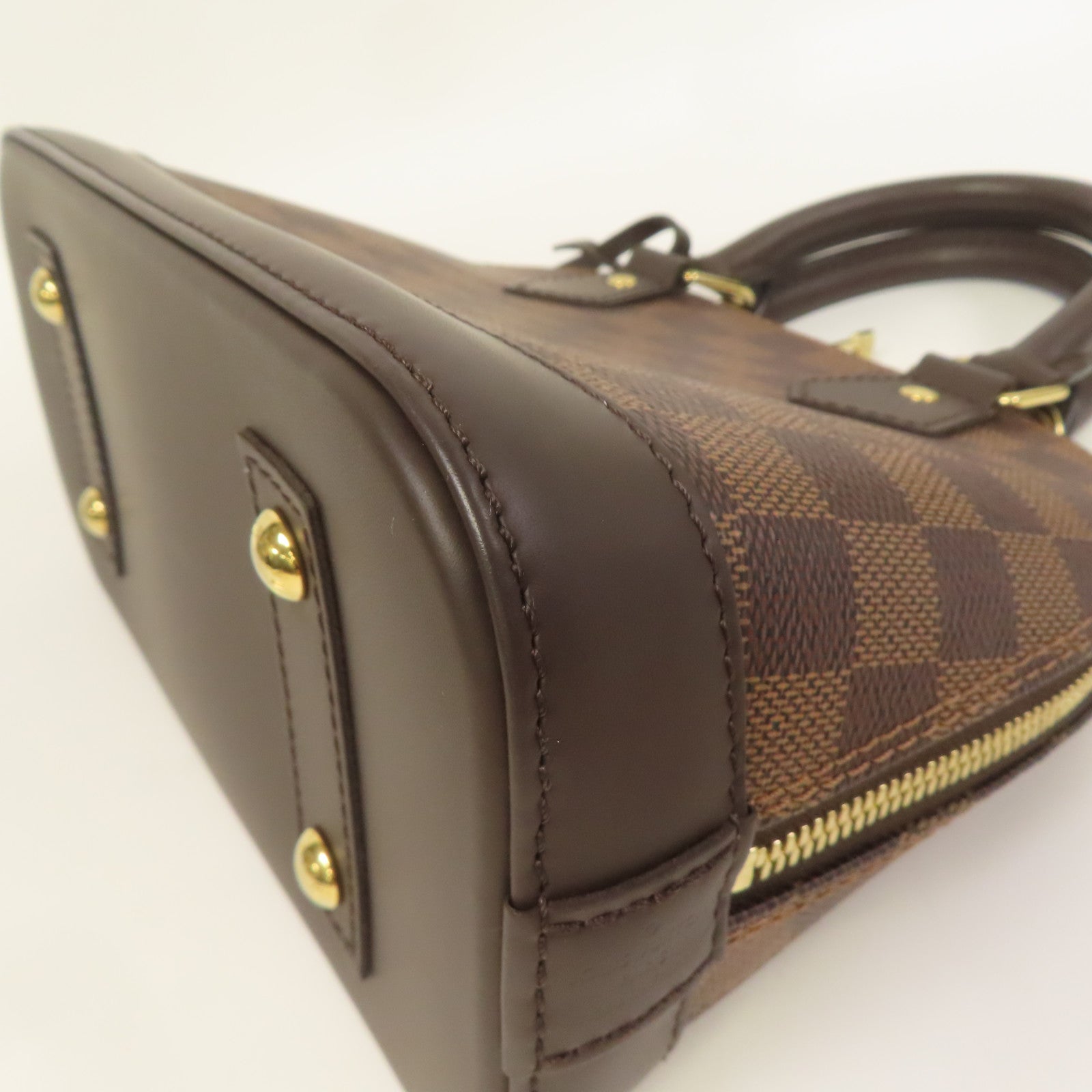 LOUIS VUITTON Damier Alma BB金扣手挽肩背兩用袋棕色