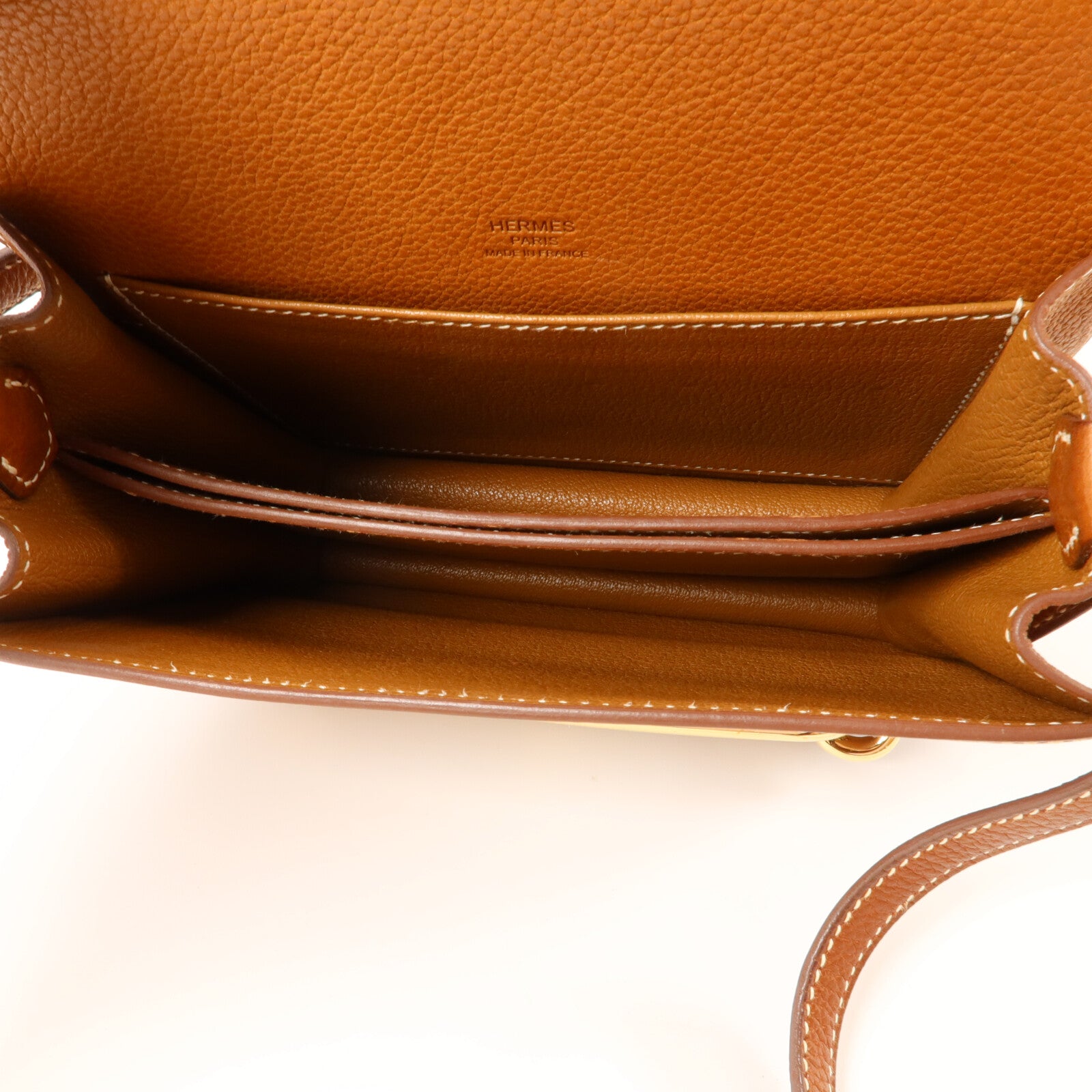 HERMES Barenia皮革Mini Roulis肩背袋Gold