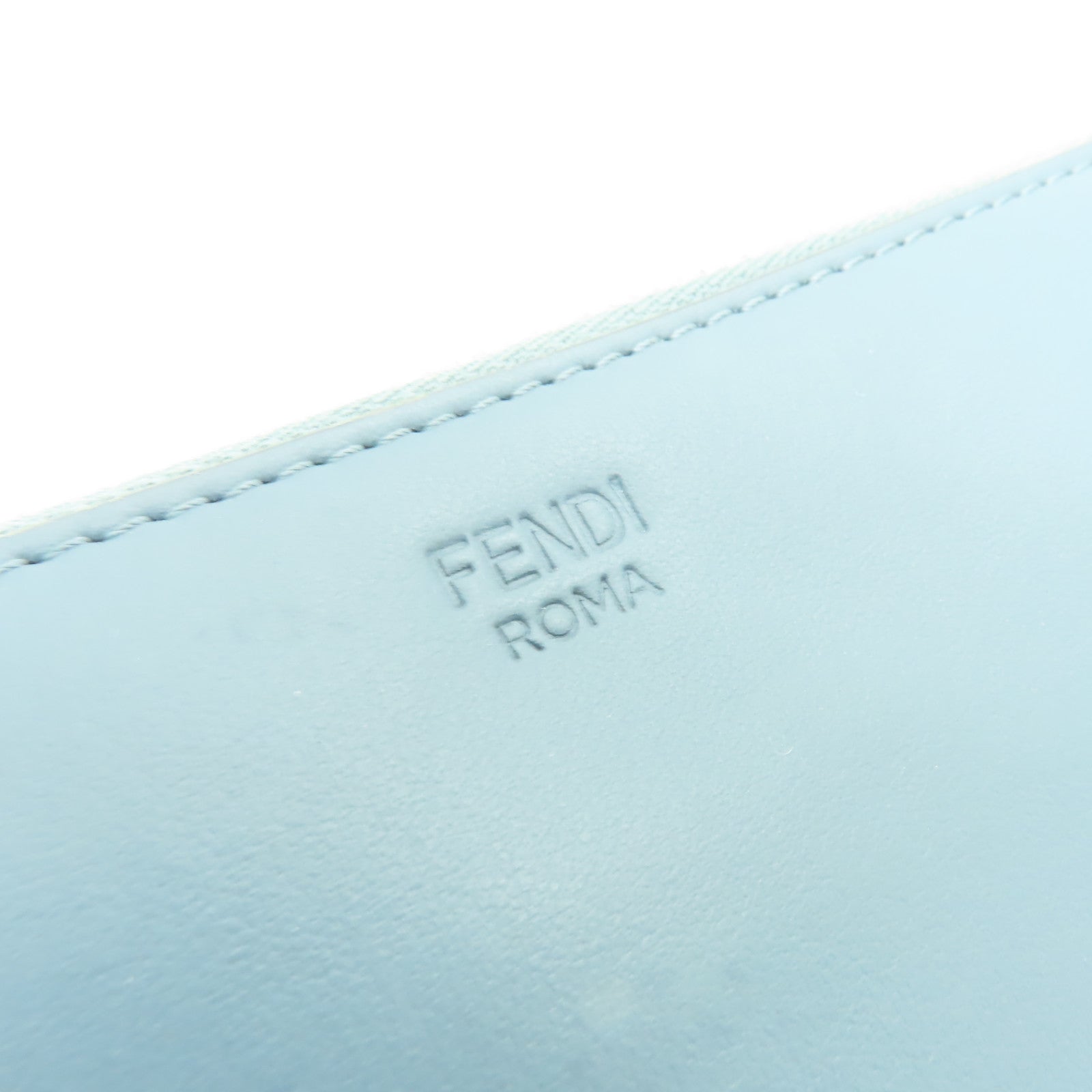 FENDI 【激減優惠】牛皮皮革Monster Eye Pouch銀扣手拿包灰色