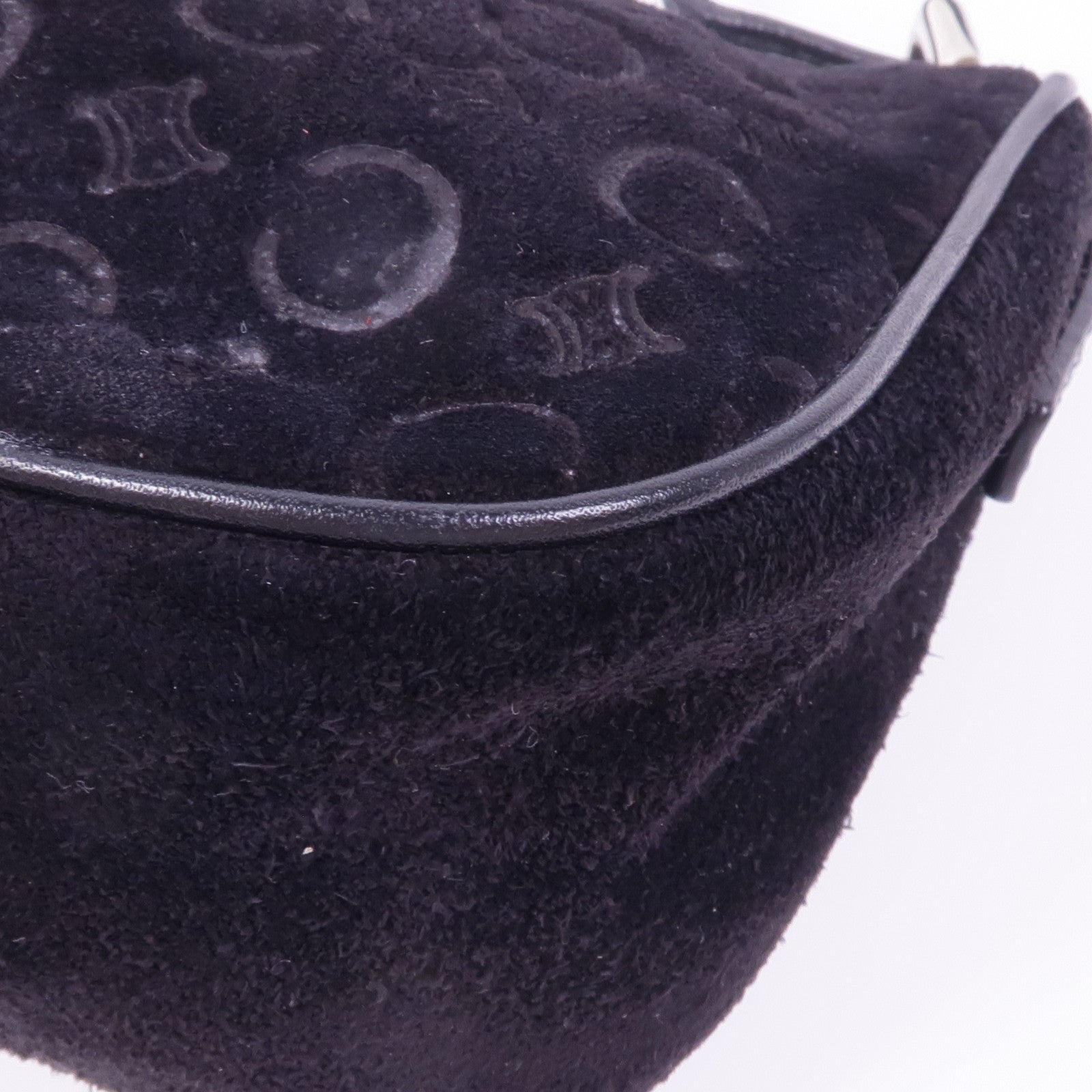 CELINE 麂皮皮革Shoulder Bag銀扣肩背袋