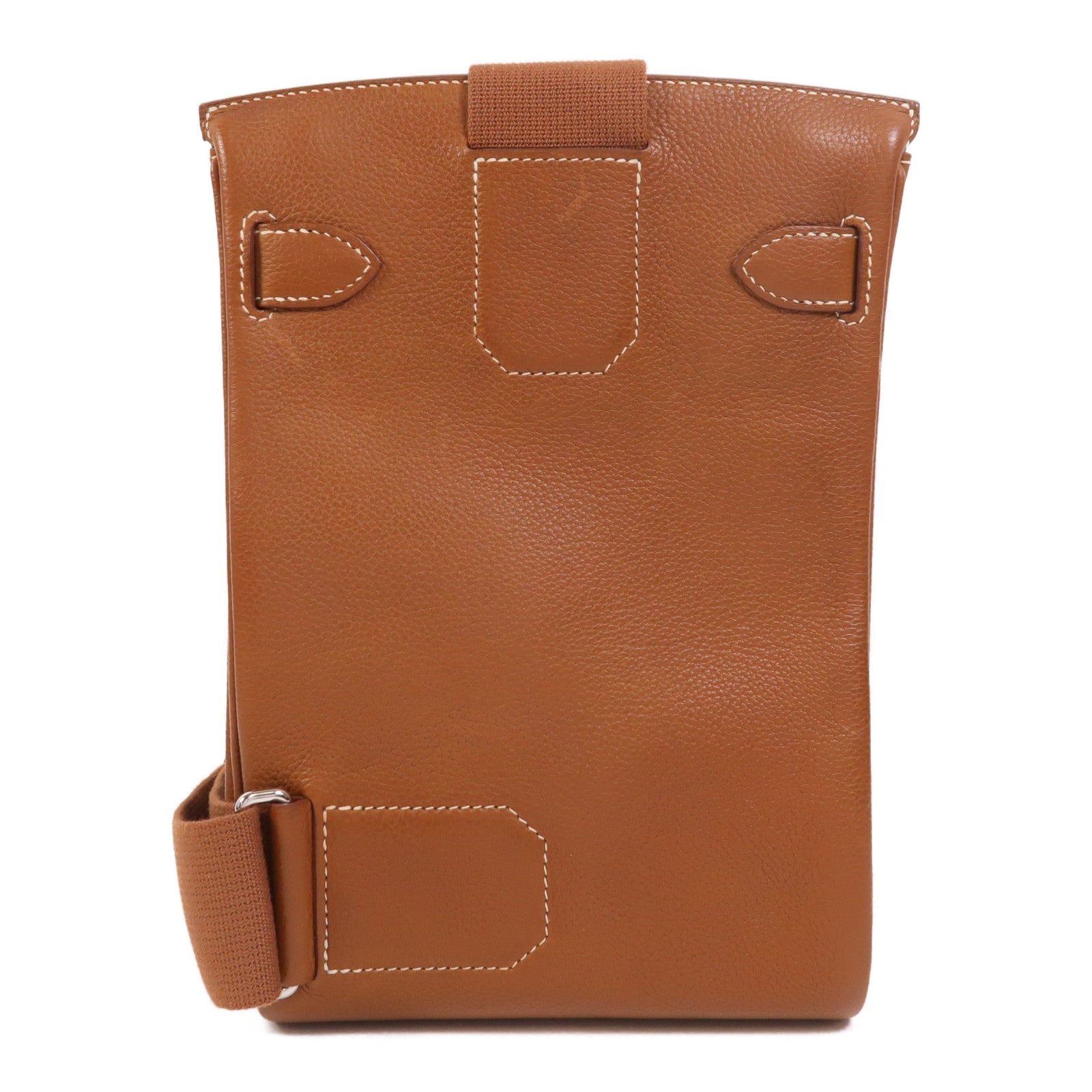 HERMES Barenia皮革Hac A Dos PM銀扣背包Fauve