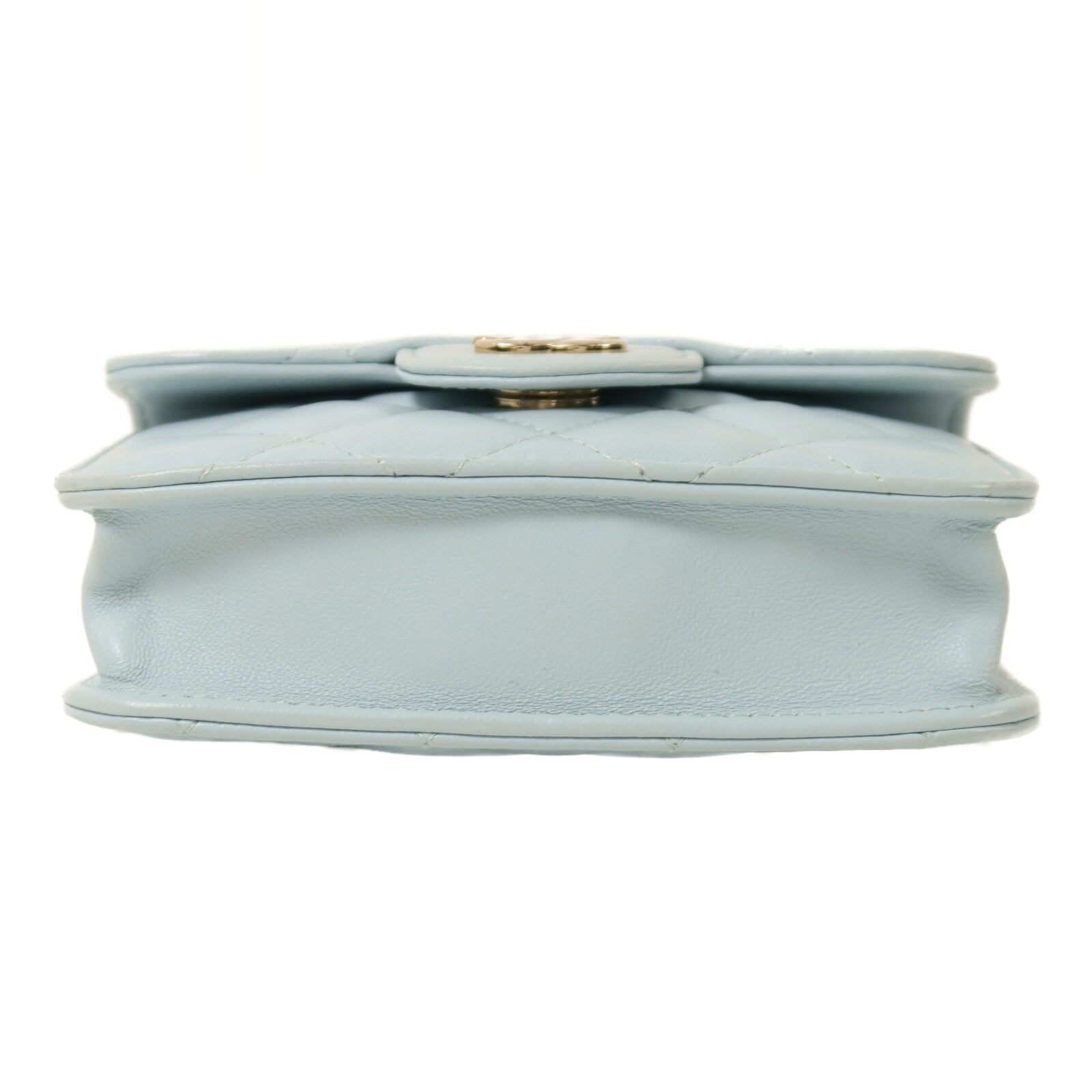 CHANEL 羊皮皮革Top Handle Flap金扣鏈帶手挽肩背兩用袋