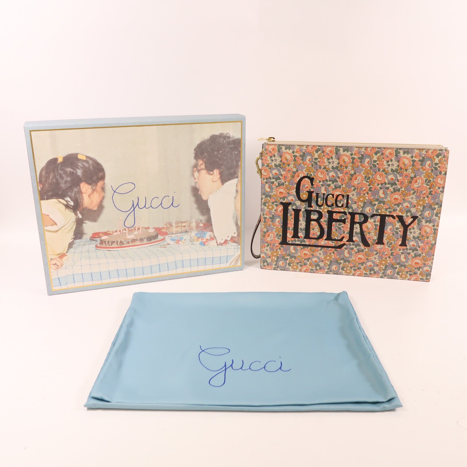 GUCCI 【激減優惠】塗層帆布Pouch金扣手拿包