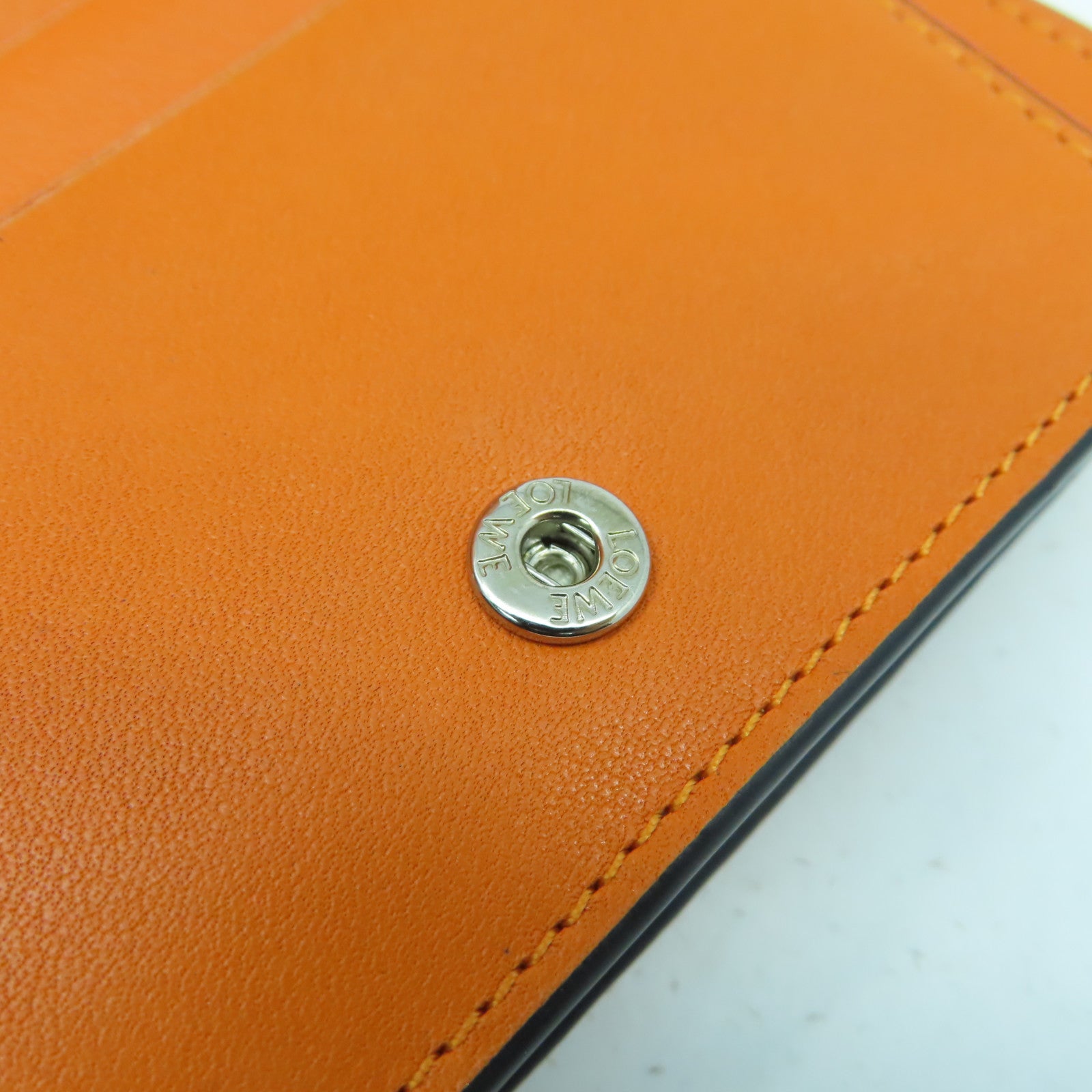 LOEWE 【激減優惠】牛皮皮革Wallet銀扣錢包橙色