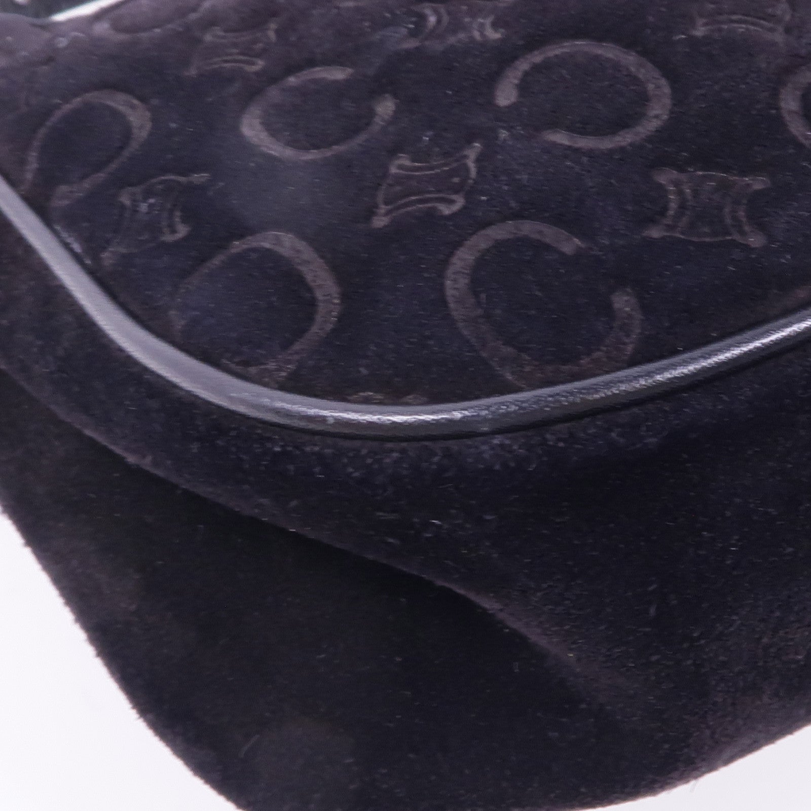 CELINE 麂皮皮革Shoulder Bag銀扣肩背袋