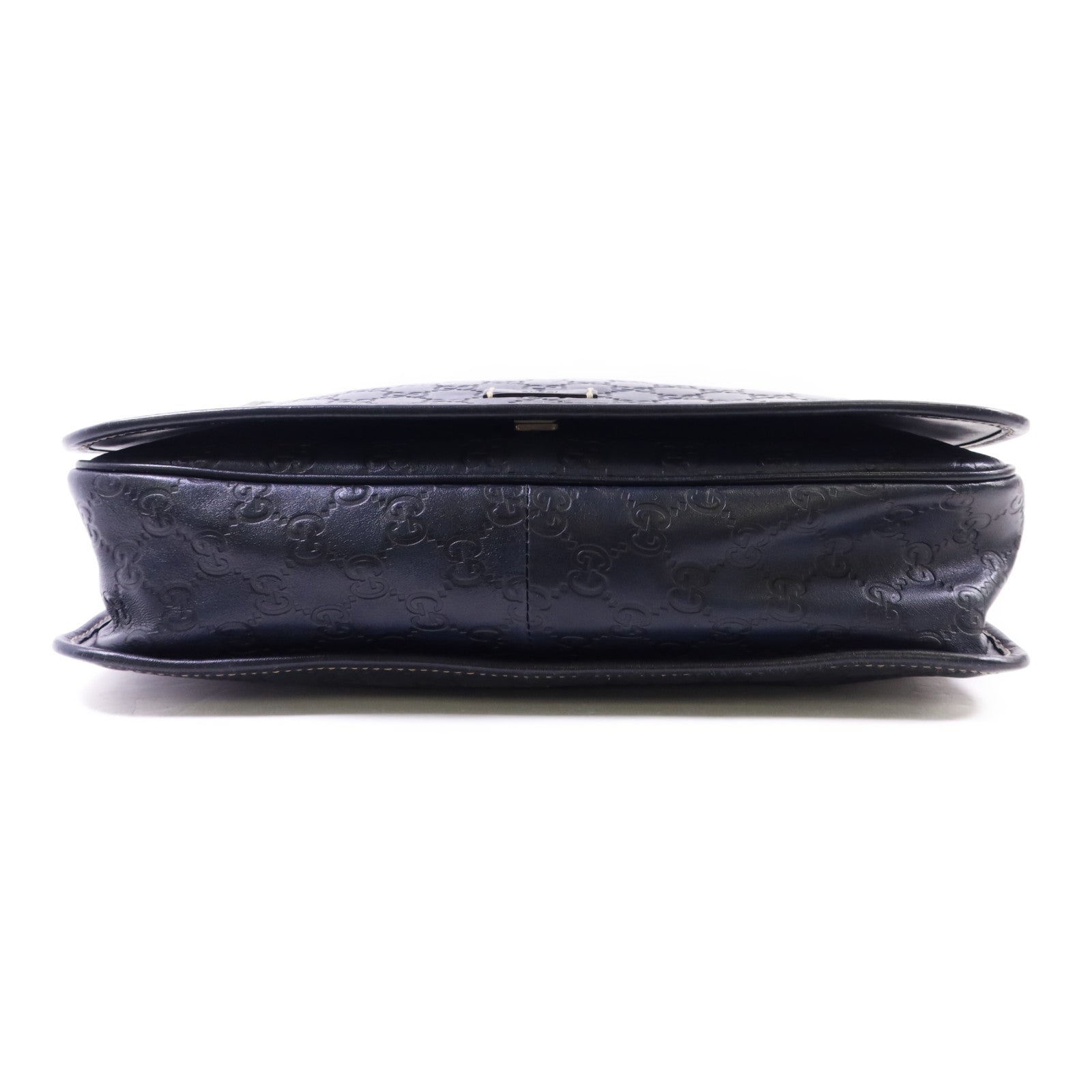GUCCI 牛皮皮革Messenger Bag銀扣肩背袋