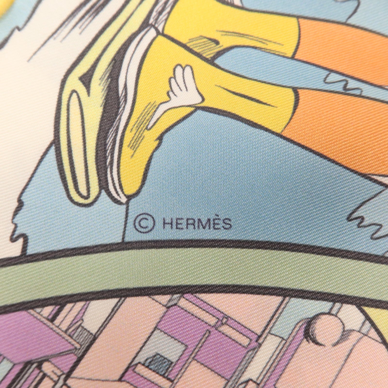 HERMES 絲質Le Premier Chant, Wow! Scarf 30x180cm絲巾