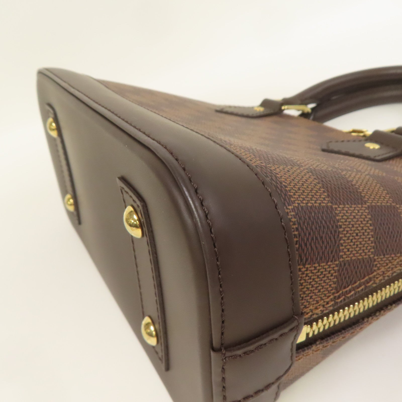 LOUIS VUITTON Damier Alma BB金扣手挽肩背兩用袋棕色