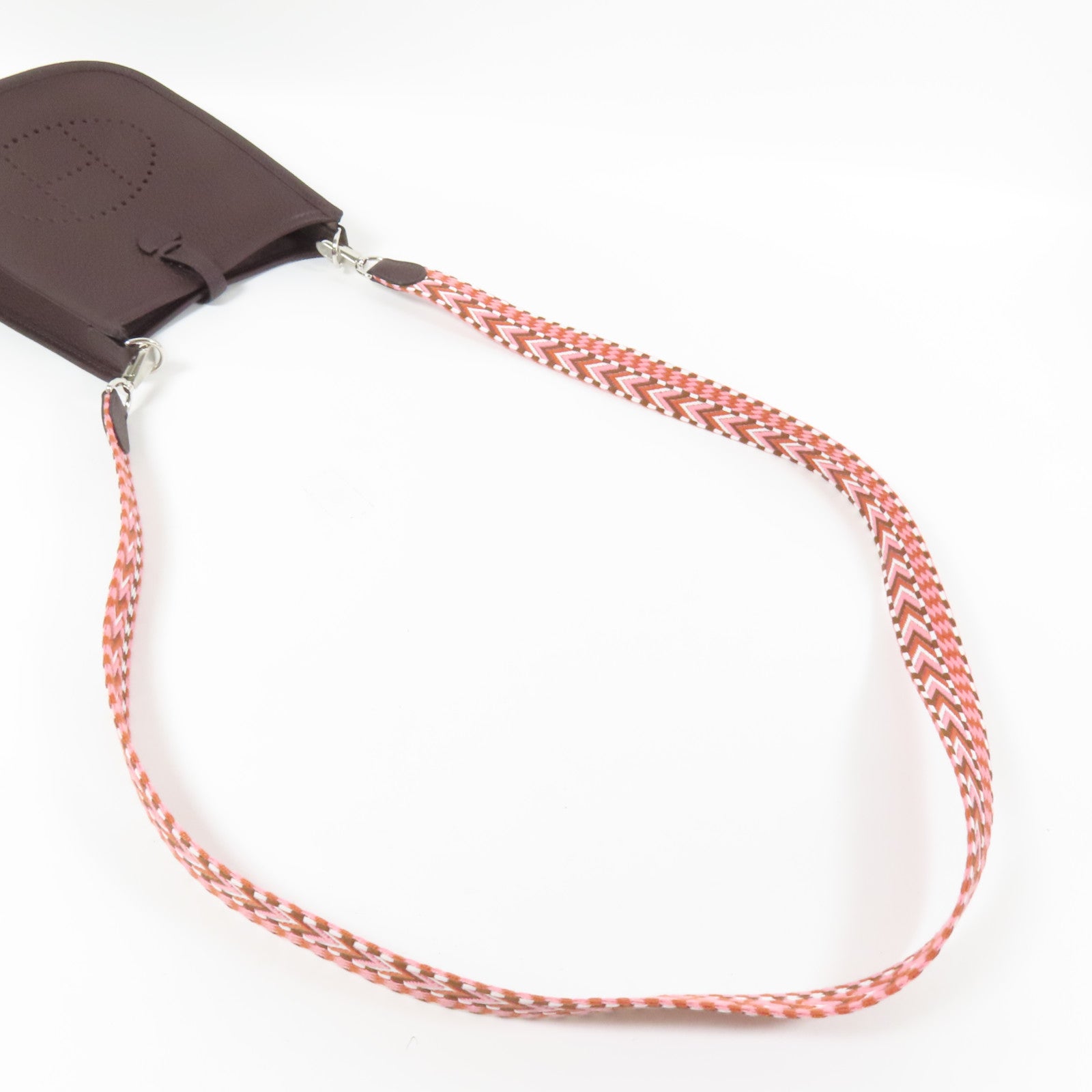 HERMES Clemence皮革Evelyne TPM銀扣肩背袋Rouge Sellier