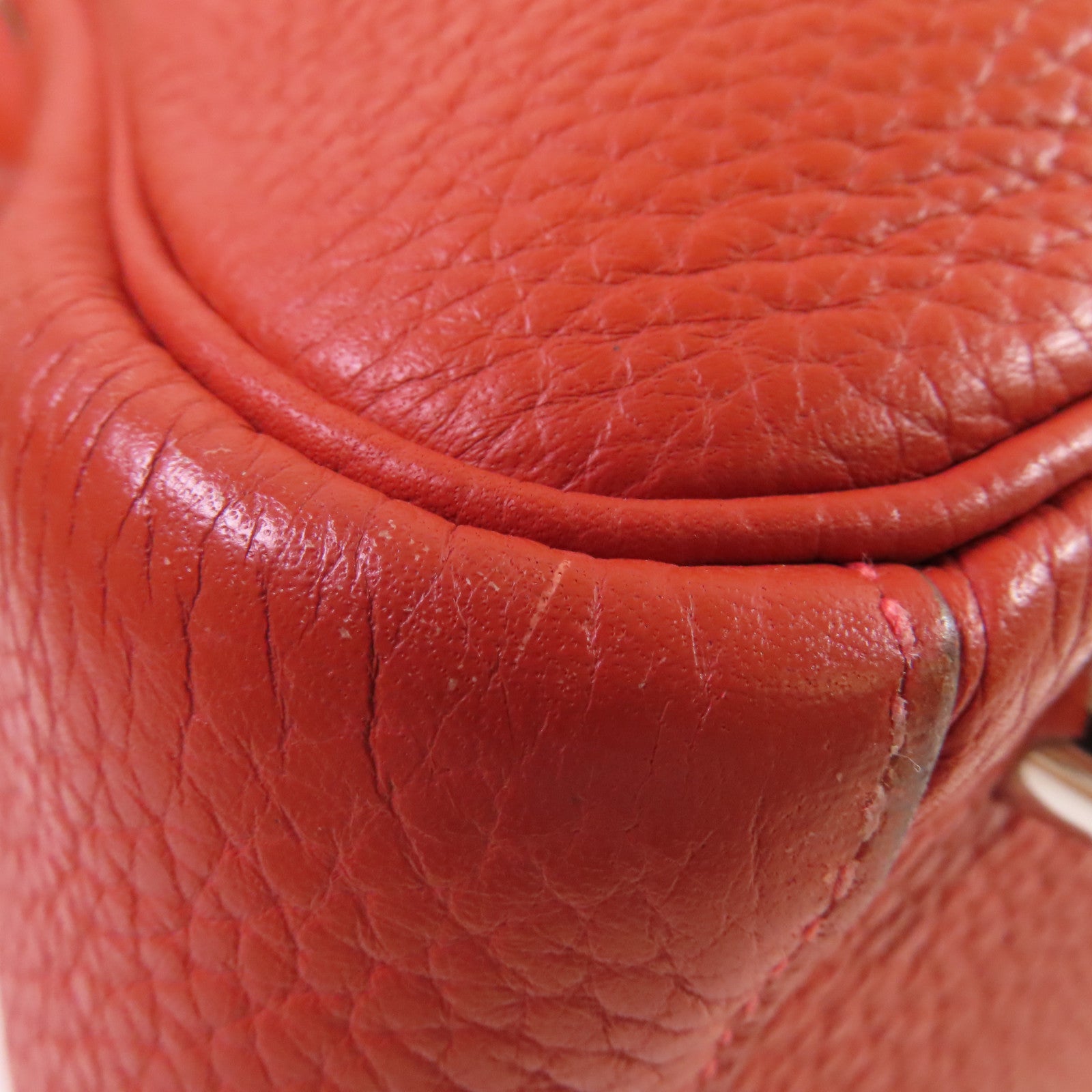 HERMES Clemence皮革Lindy 30 Shoulder Bag銀扣肩背袋Sanguine三文魚色/Rouge Pivoine牡丹紅色
