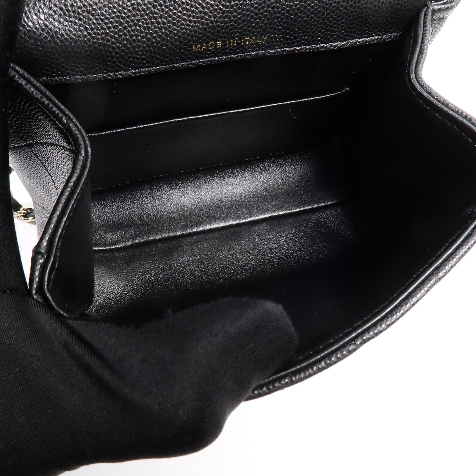 CHANEL 牛皮皮革Mini Top Handle鏈帶手挽肩背兩用袋
