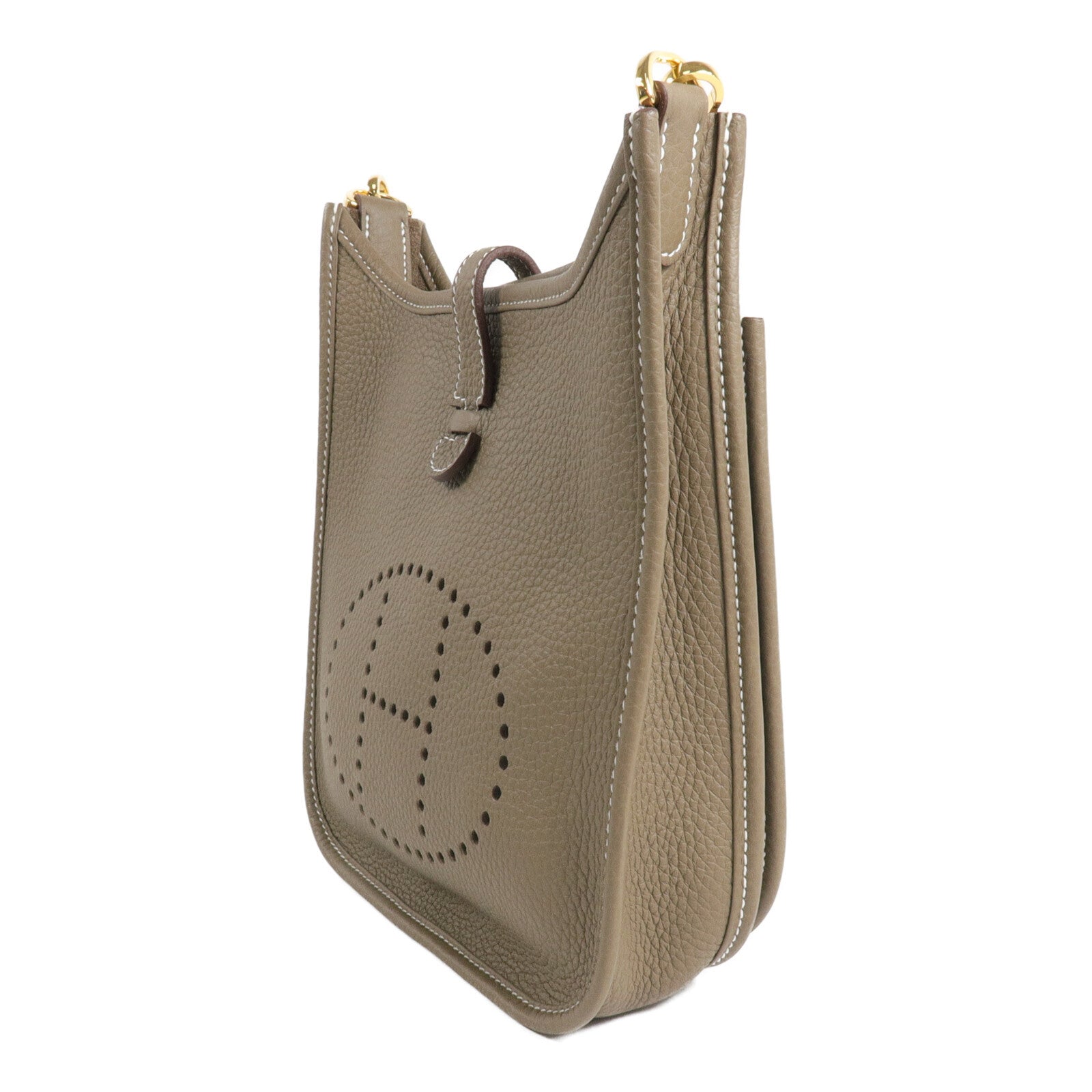 HERMES Clemence皮革Evelyne 23肩背袋Etoupe