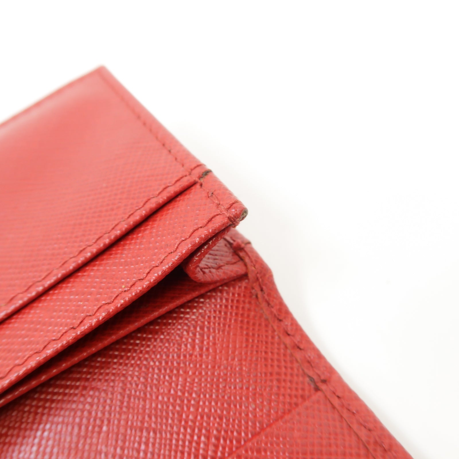PRADA 【激減優惠】Saffiano皮革Card Case金扣卡片套紅色