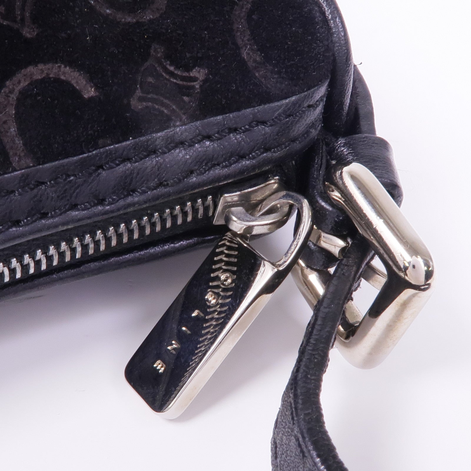 CELINE 麂皮皮革Shoulder Bag銀扣肩背袋