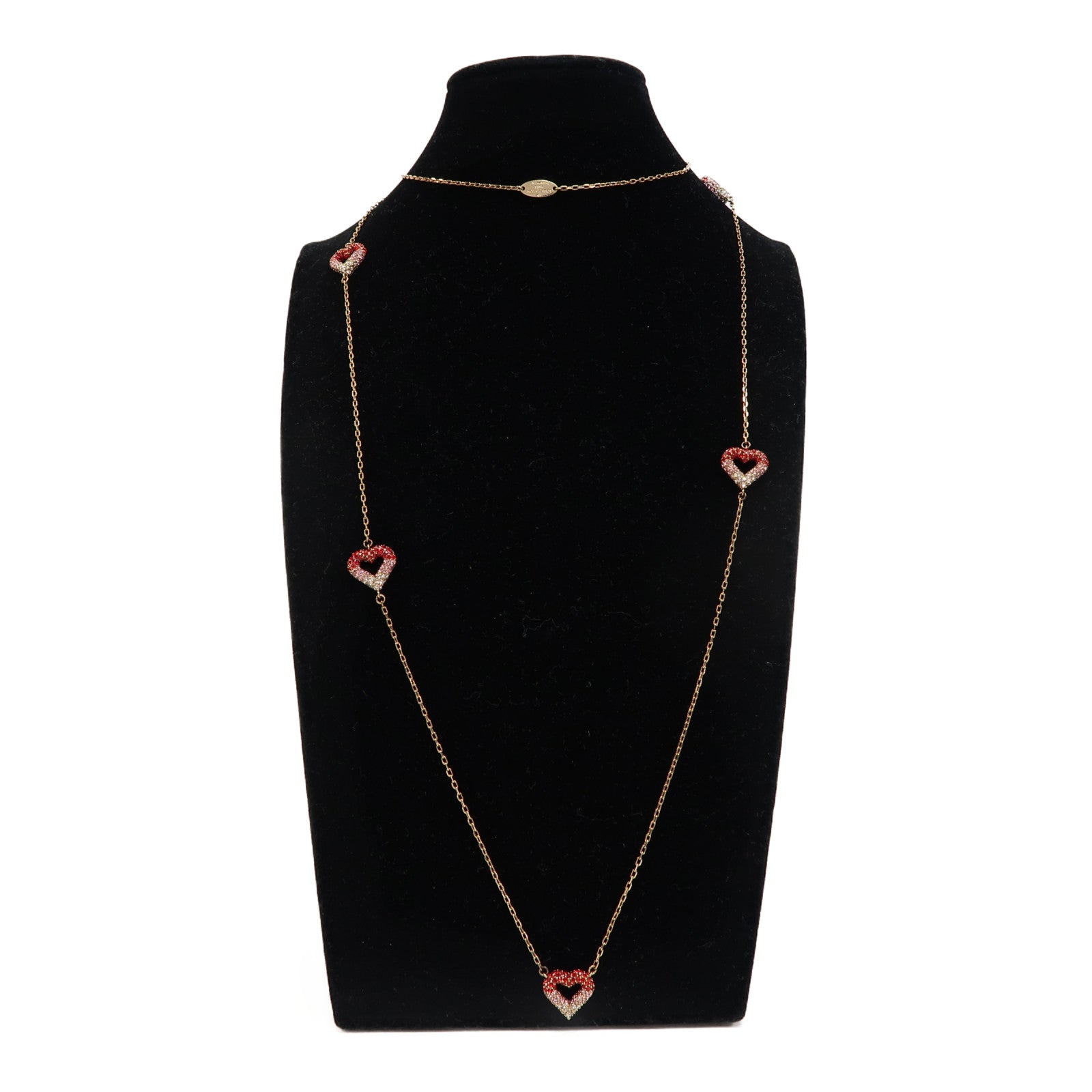 LOUIS VUITTON 【激減優惠】黃銅Lv&V Strass項鍊粉紅色/紅色