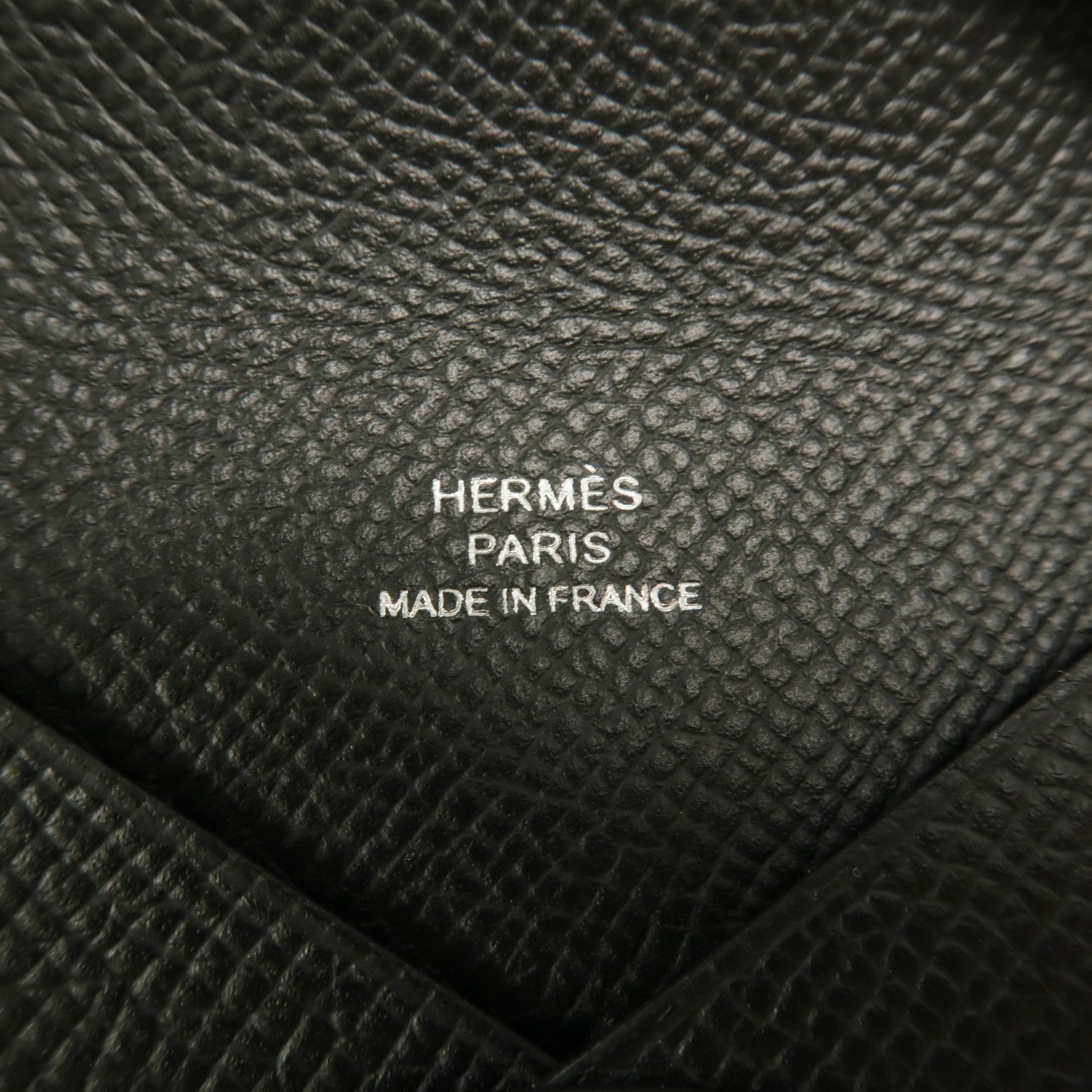 HERMES Epsom皮革Calvi卡片套Noir