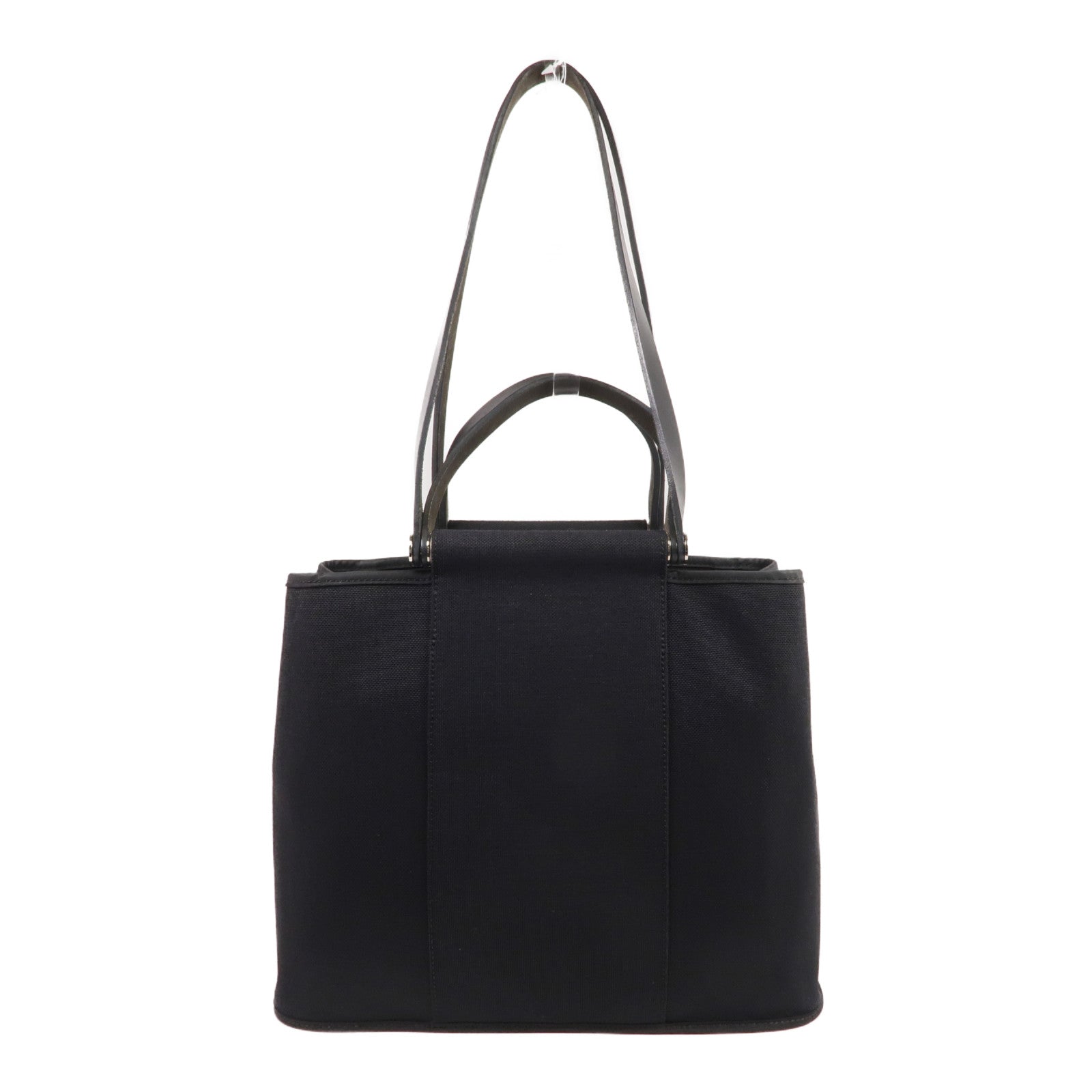 HERMES 帆布Cabag Pm銀扣手挽肩背兩用袋Noir