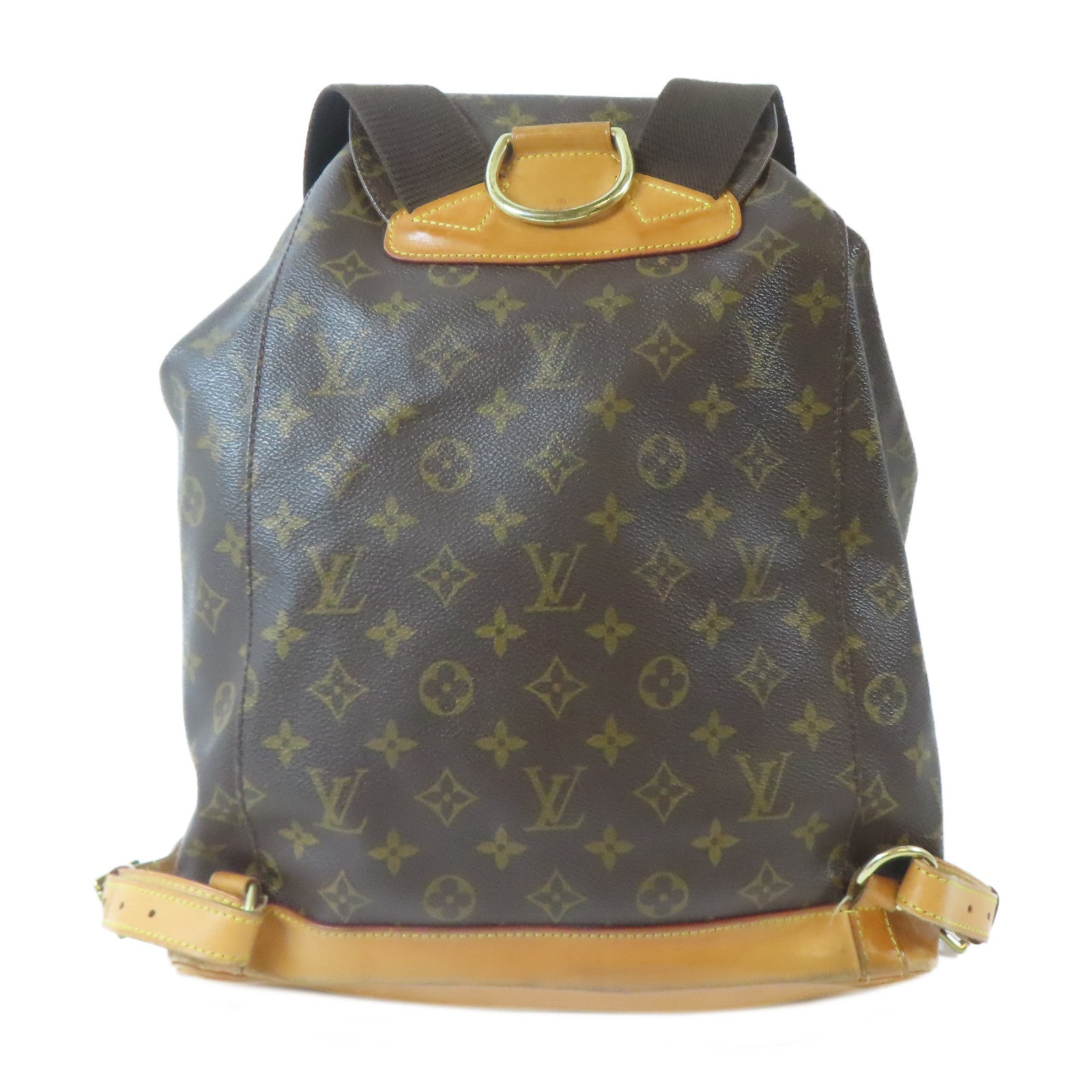 LOUIS VUITTON Monogram Montsouris GM金扣背包啡色
