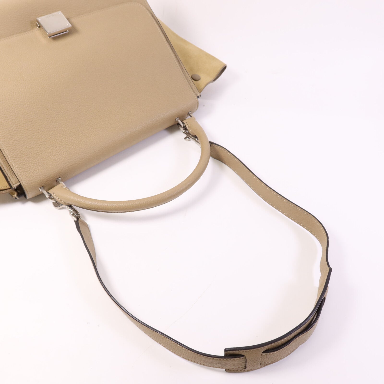 CELINE 【激減優惠】牛皮皮革Trapeze銀扣手挽肩背兩用袋
