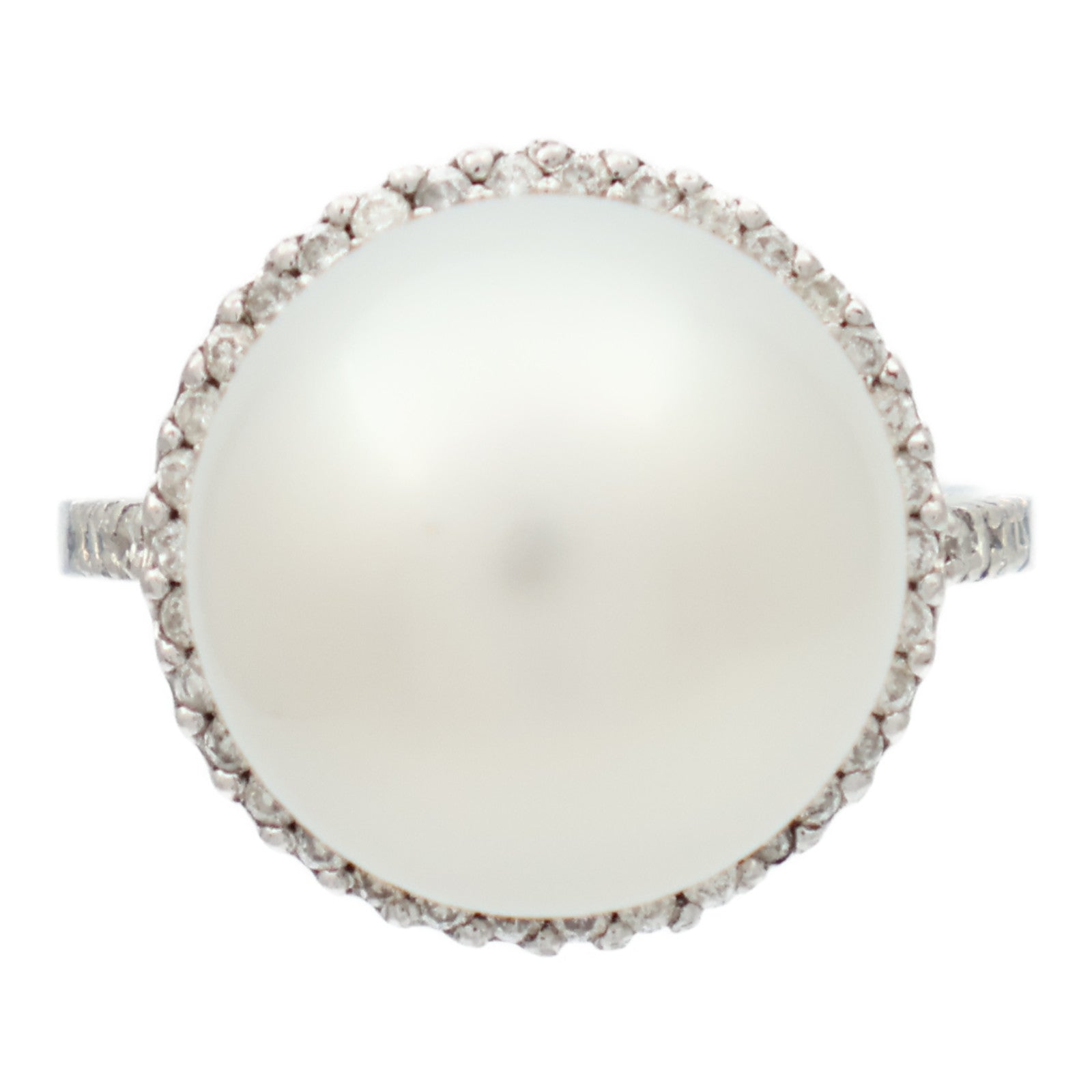 JEWELRY PT900鉑金Pearl Diamond Ring珍珠/鑽石戒指