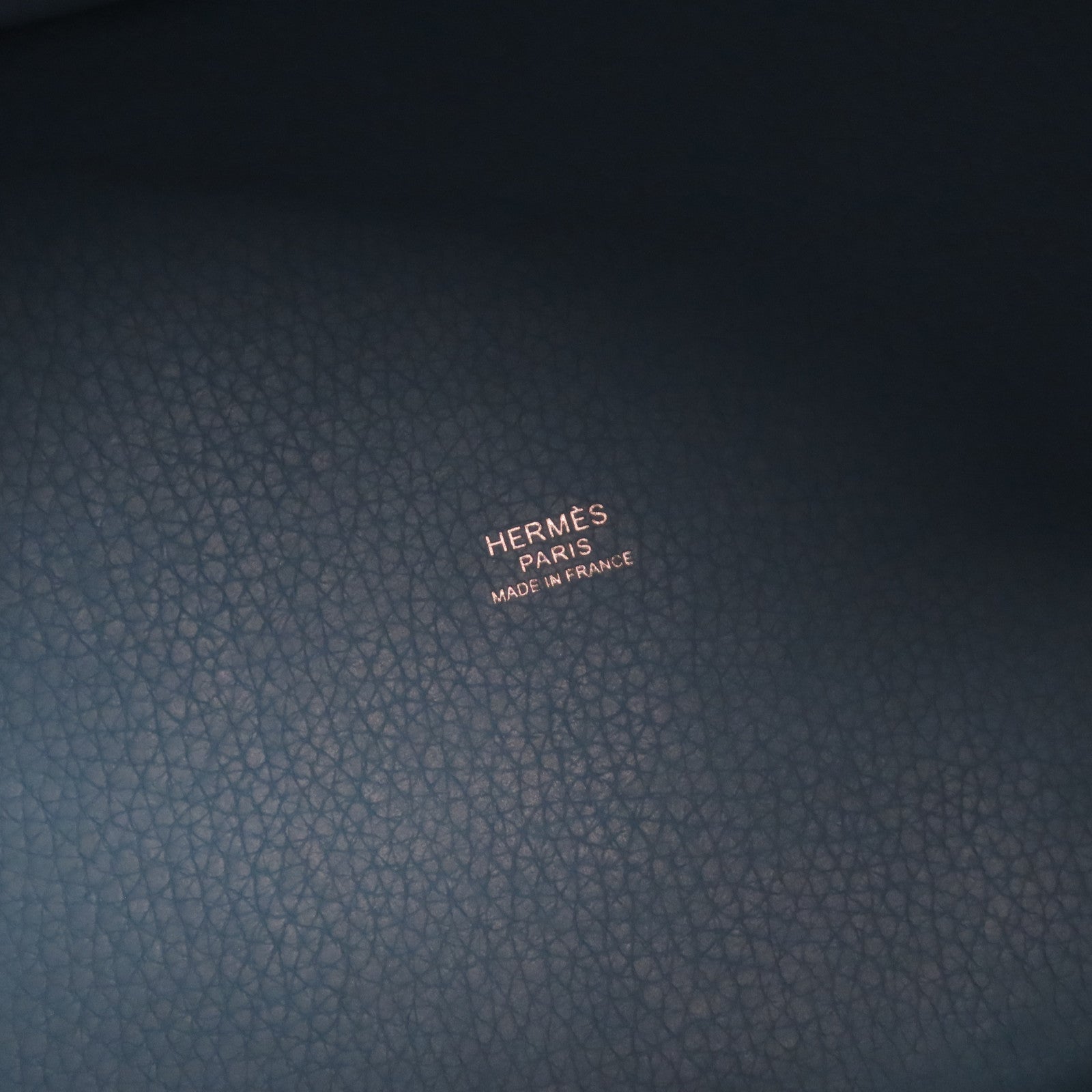 HERMES Clemence皮革Picotin MM銀扣手挽袋Bleu Du Nor