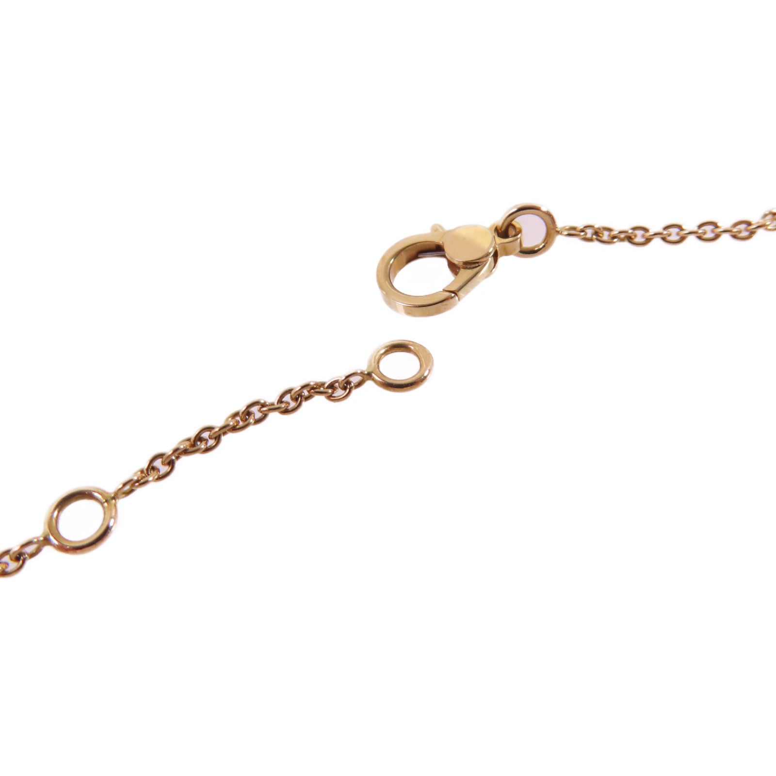 HERMES 18K玫瑰金/0.46ct鑽石Finesse Diamond Necklace項鏈金色