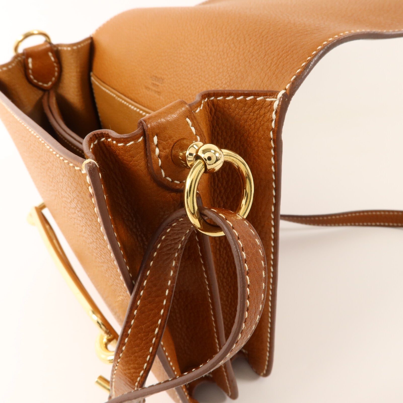 HERMES Barenia皮革Mini Roulis肩背袋Gold