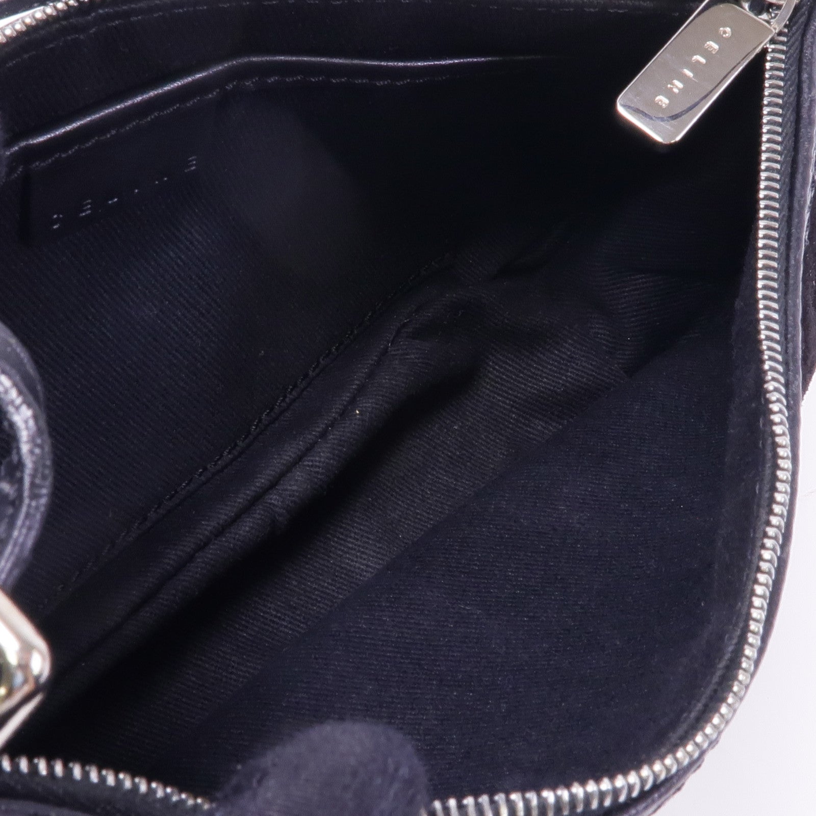 CELINE 麂皮皮革Shoulder Bag銀扣肩背袋