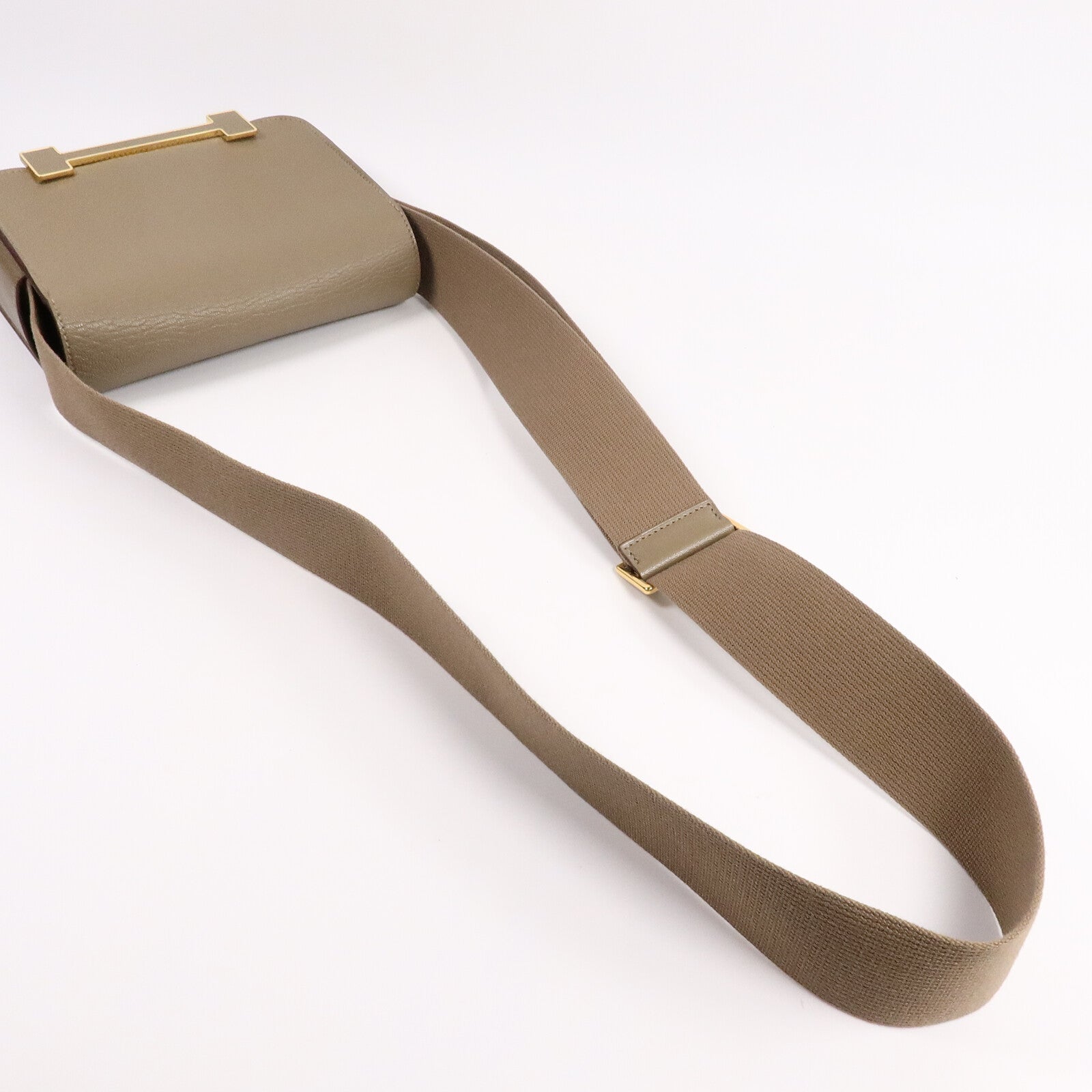 HERMES Chevre皮革Geta肩背袋Etoupe