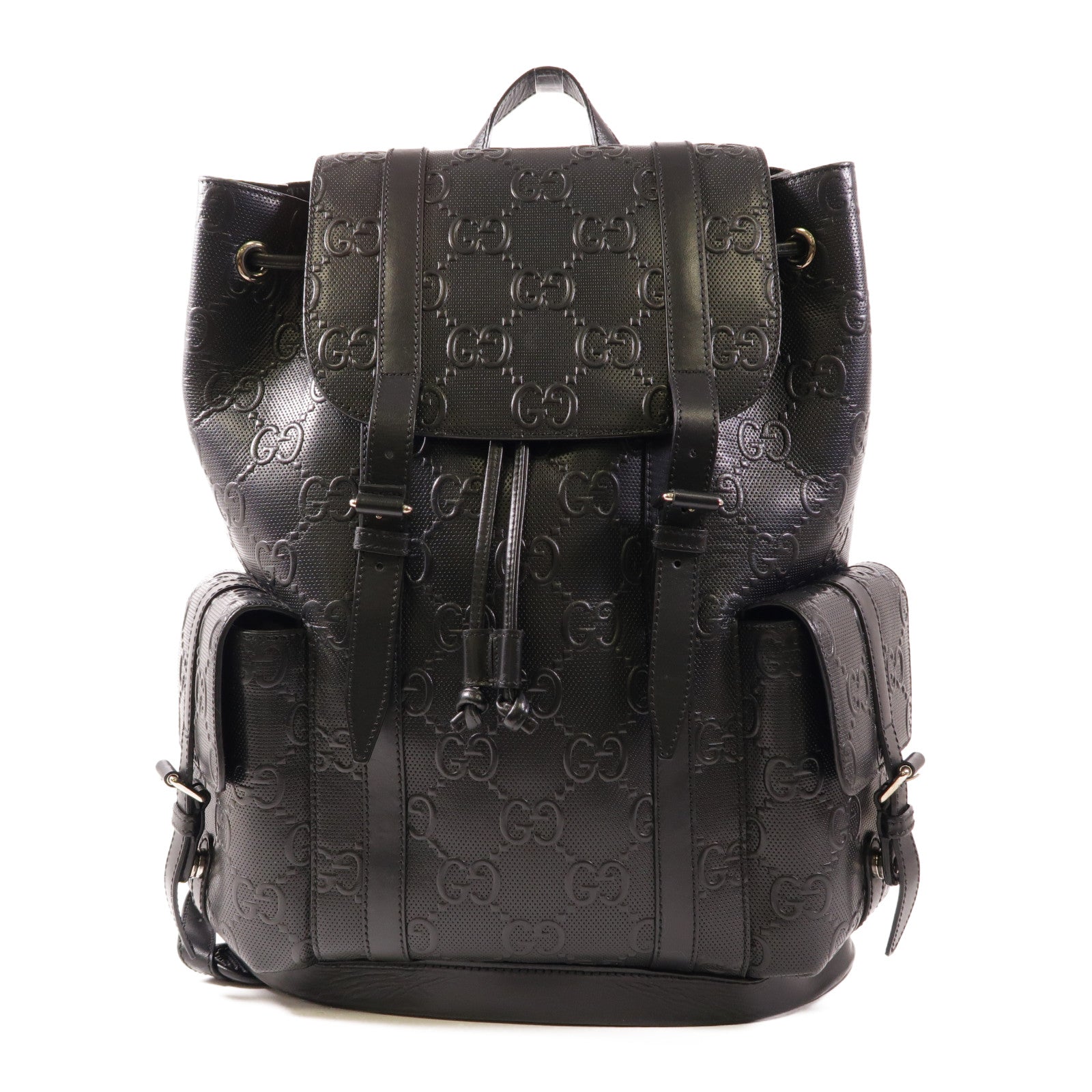 GUCCI 牛皮皮革Jumbo GG Backpack銀扣背包