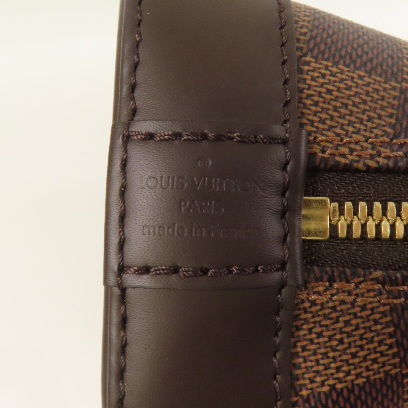 LOUIS VUITTON Damier Alma BB金扣手挽肩背兩用袋棕色