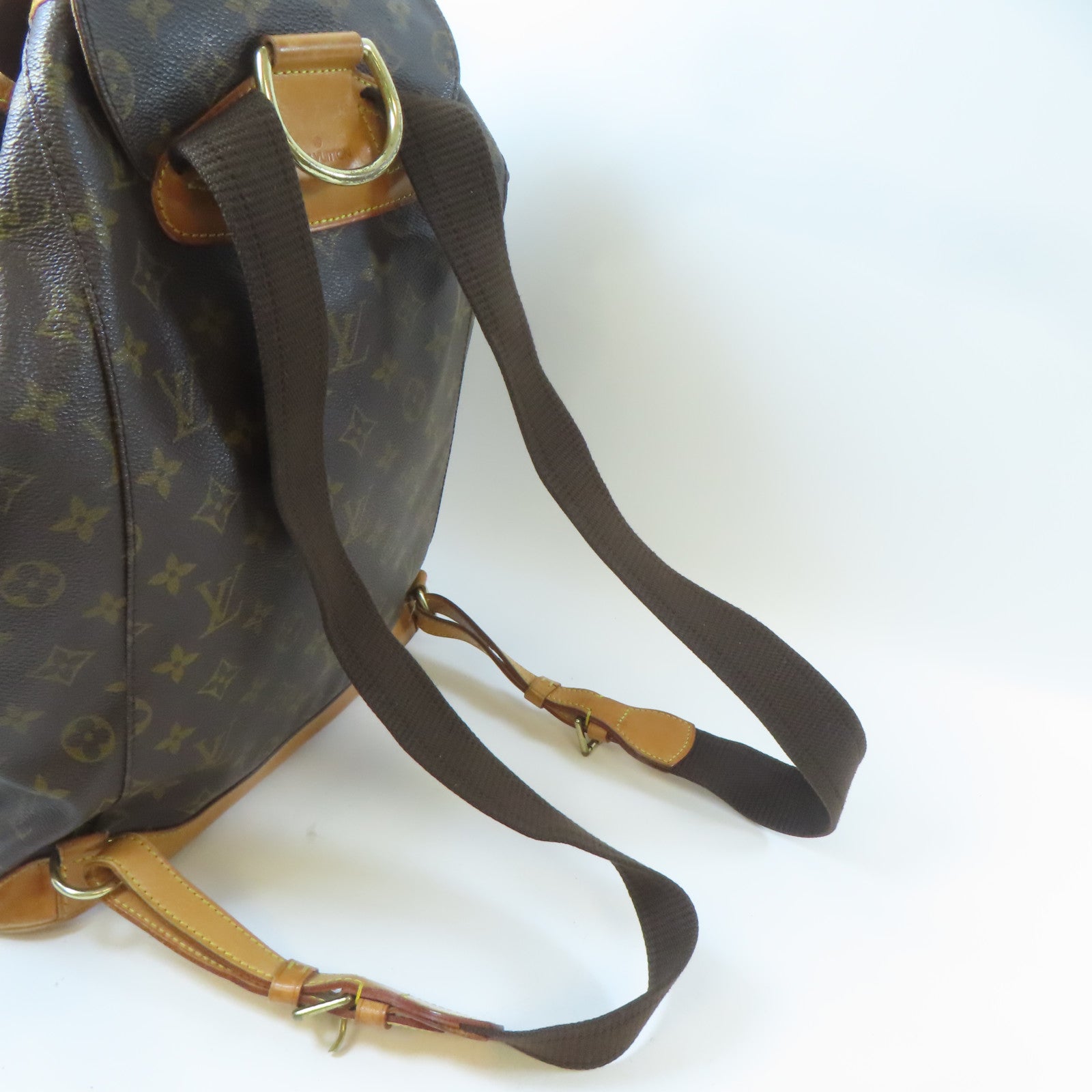 LOUIS VUITTON Monogram Montsouris GM金扣背包啡色