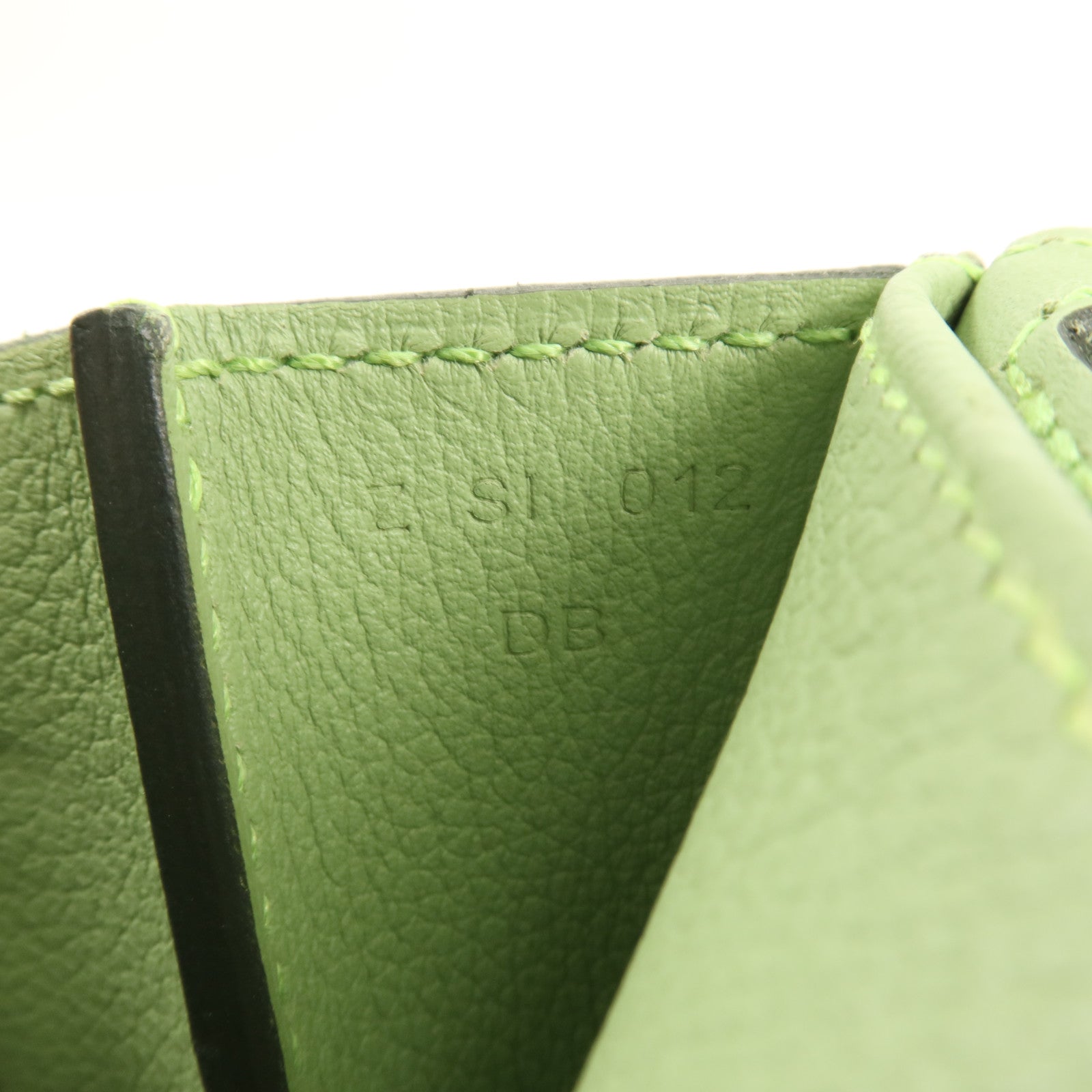 HERMES Evercolor皮革Halzan 25銀扣手挽肩背兩用袋Vert Criquet