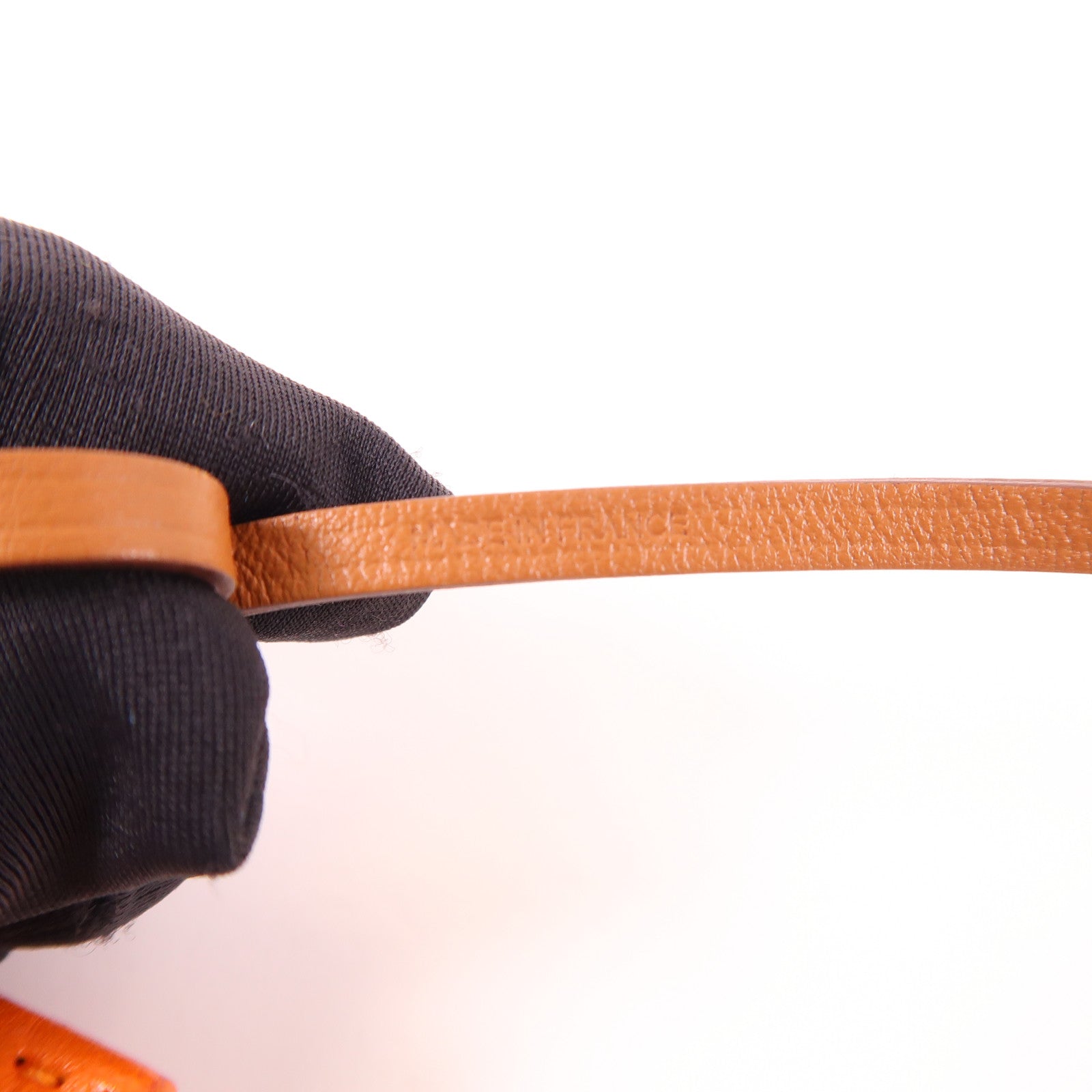 HERMES Swift皮革Bag Charm掛飾Orange