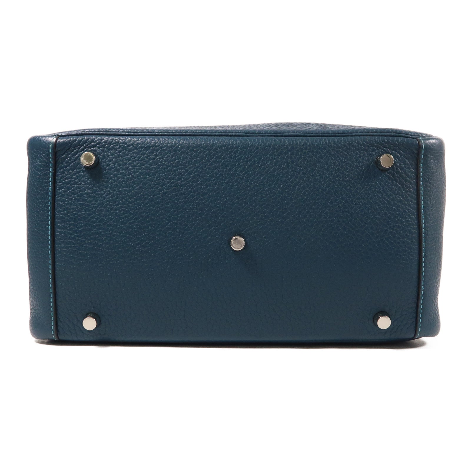 HERMES 皮革Lindy 30手挽肩背兩用袋Turquoise/Bleu Izmir